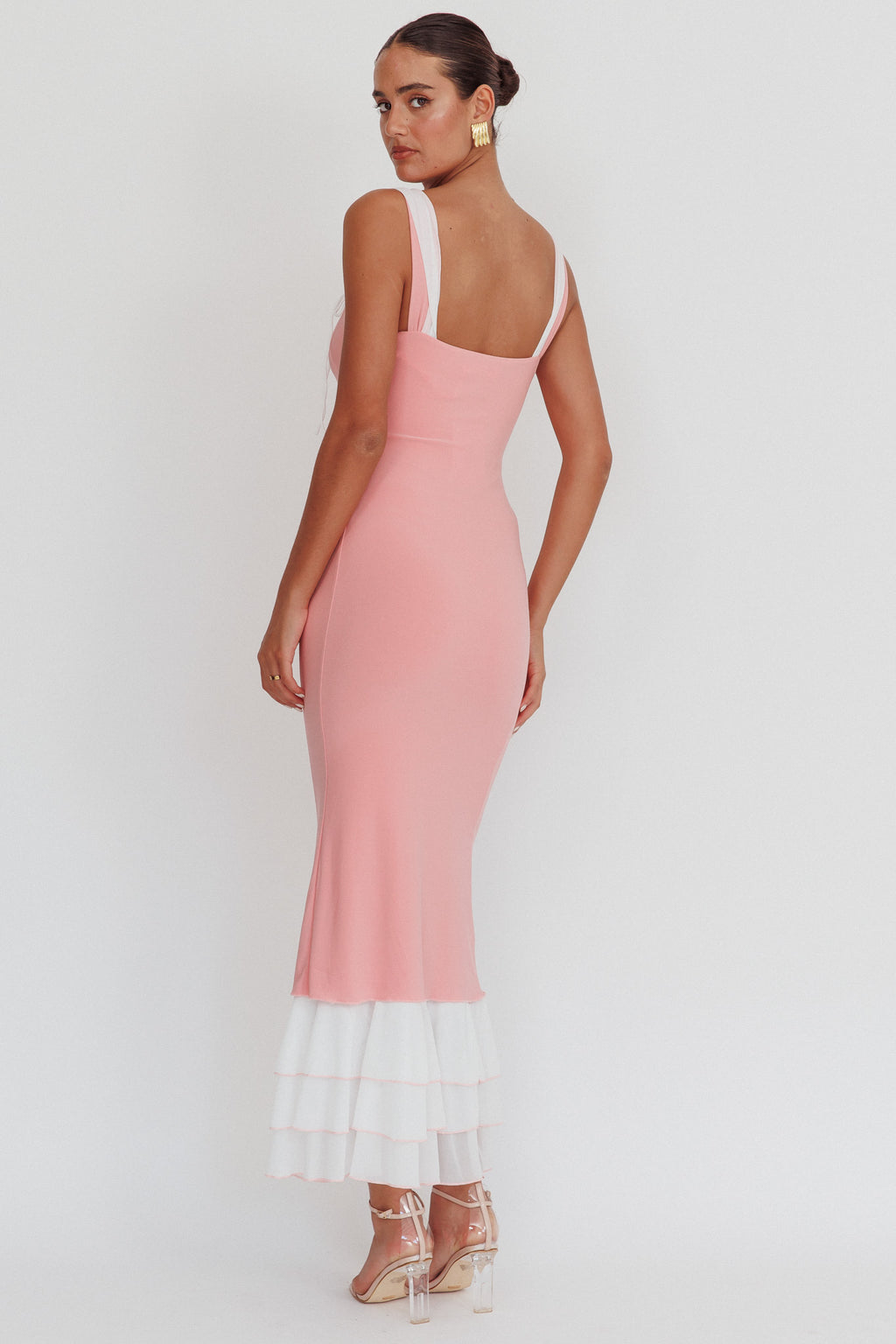 Daydreamers Ruffle Maxi Dress Pink by Selfie Leslie Australia
