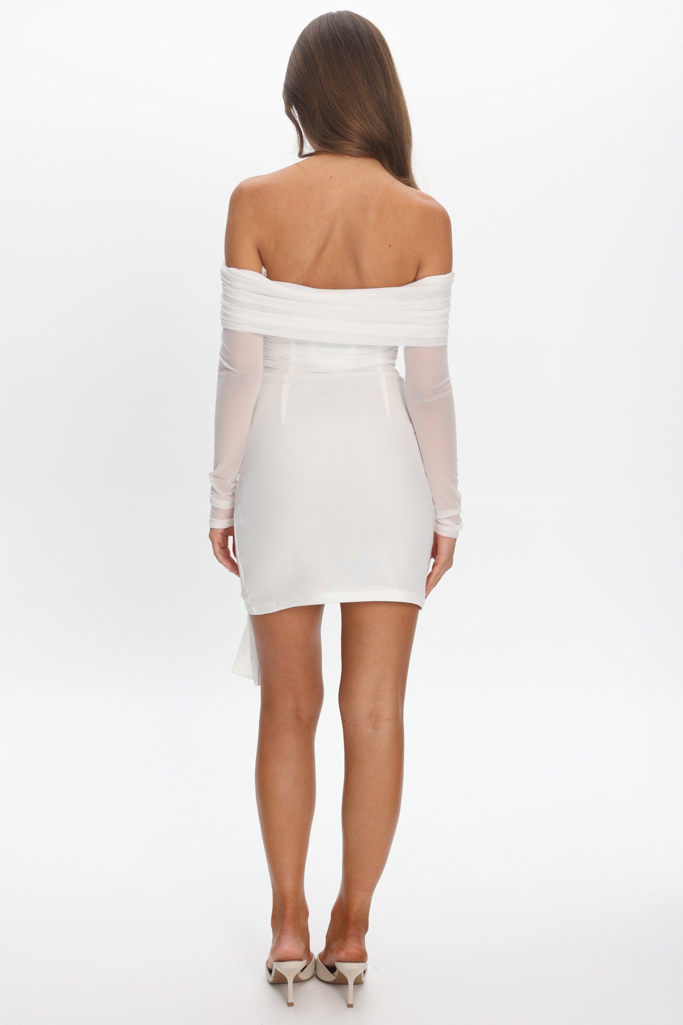 Dangerous Off Shoulder Waist Tie Mini Dress White by Selfie Leslie Australia