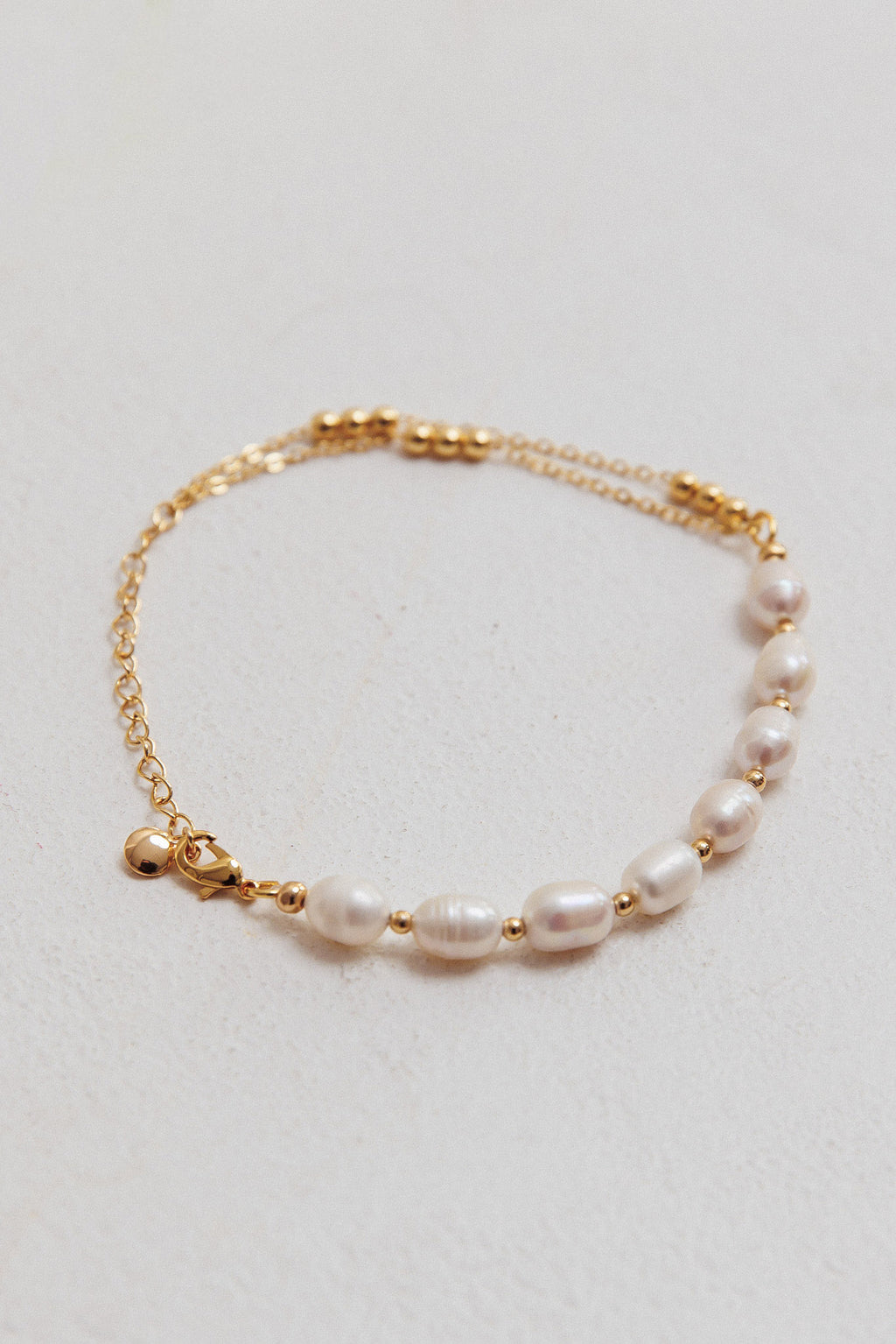 Polaris Freshwater Pearl Double Chain Bracelet Gold by Selfie Leslie Australia