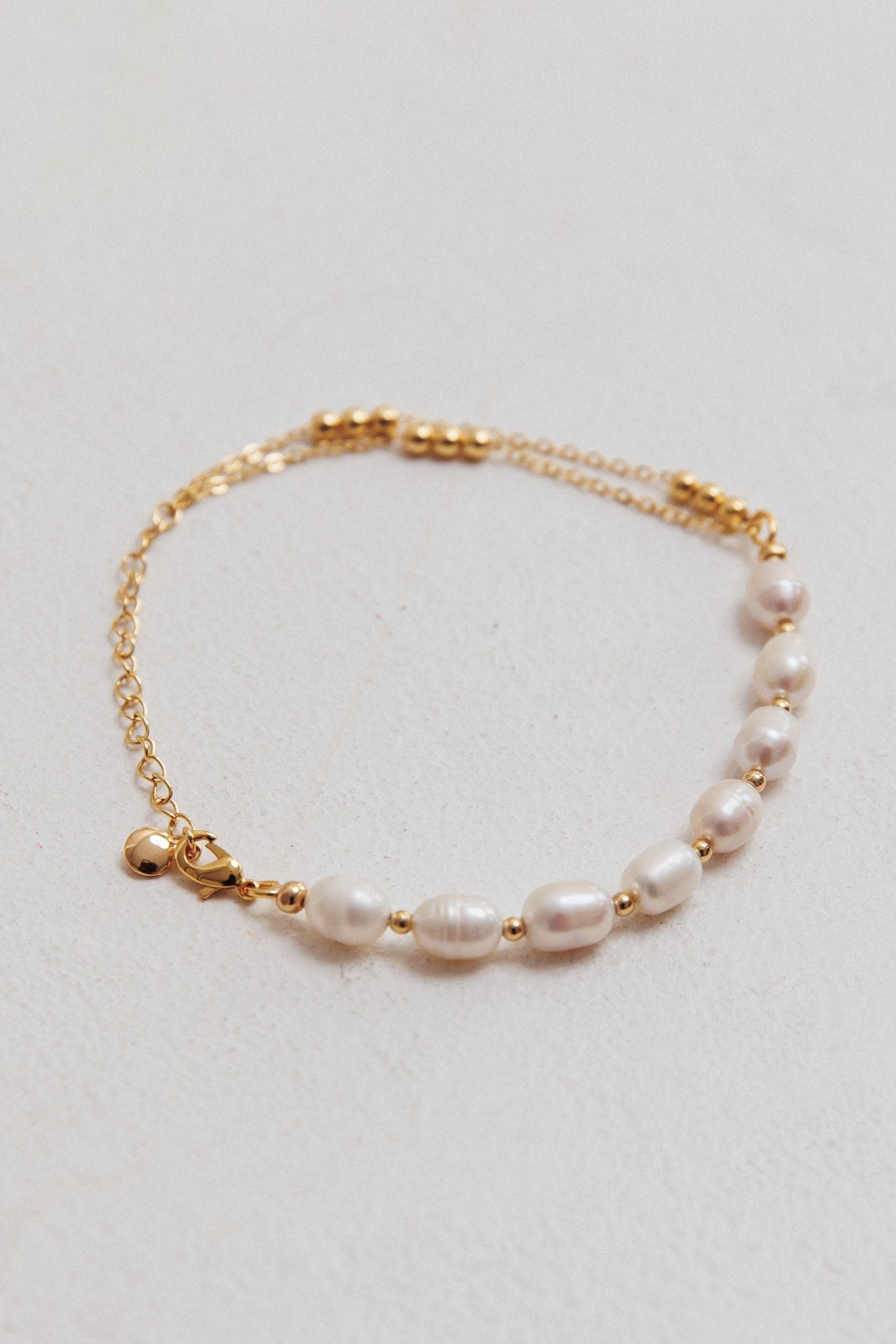 Polaris Freshwater Pearl Double Chain Bracelet Gold by Selfie Leslie Australia