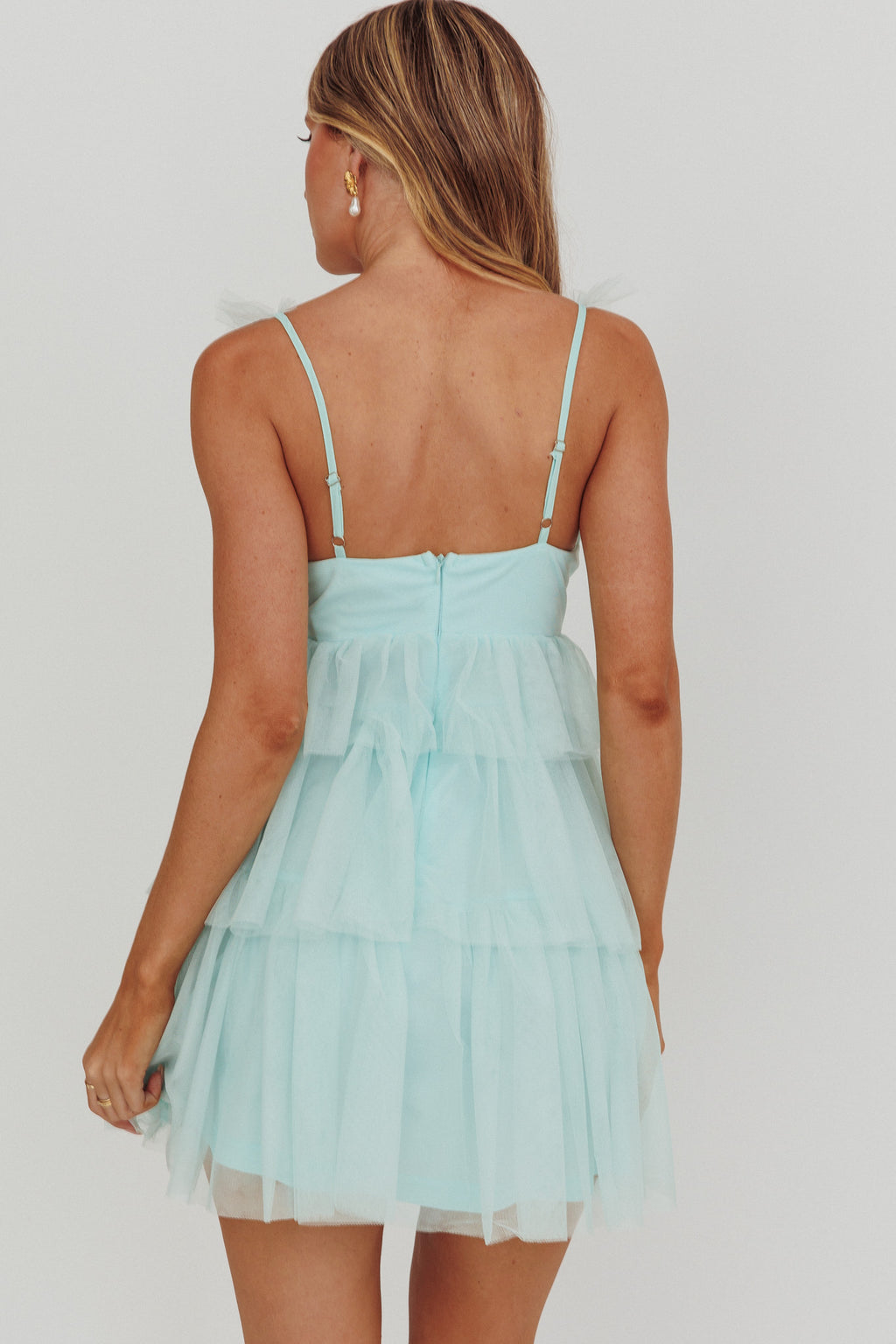 Sorbet Sky Tiered Tulle Mini Dress Mint by Selfie Leslie Australia