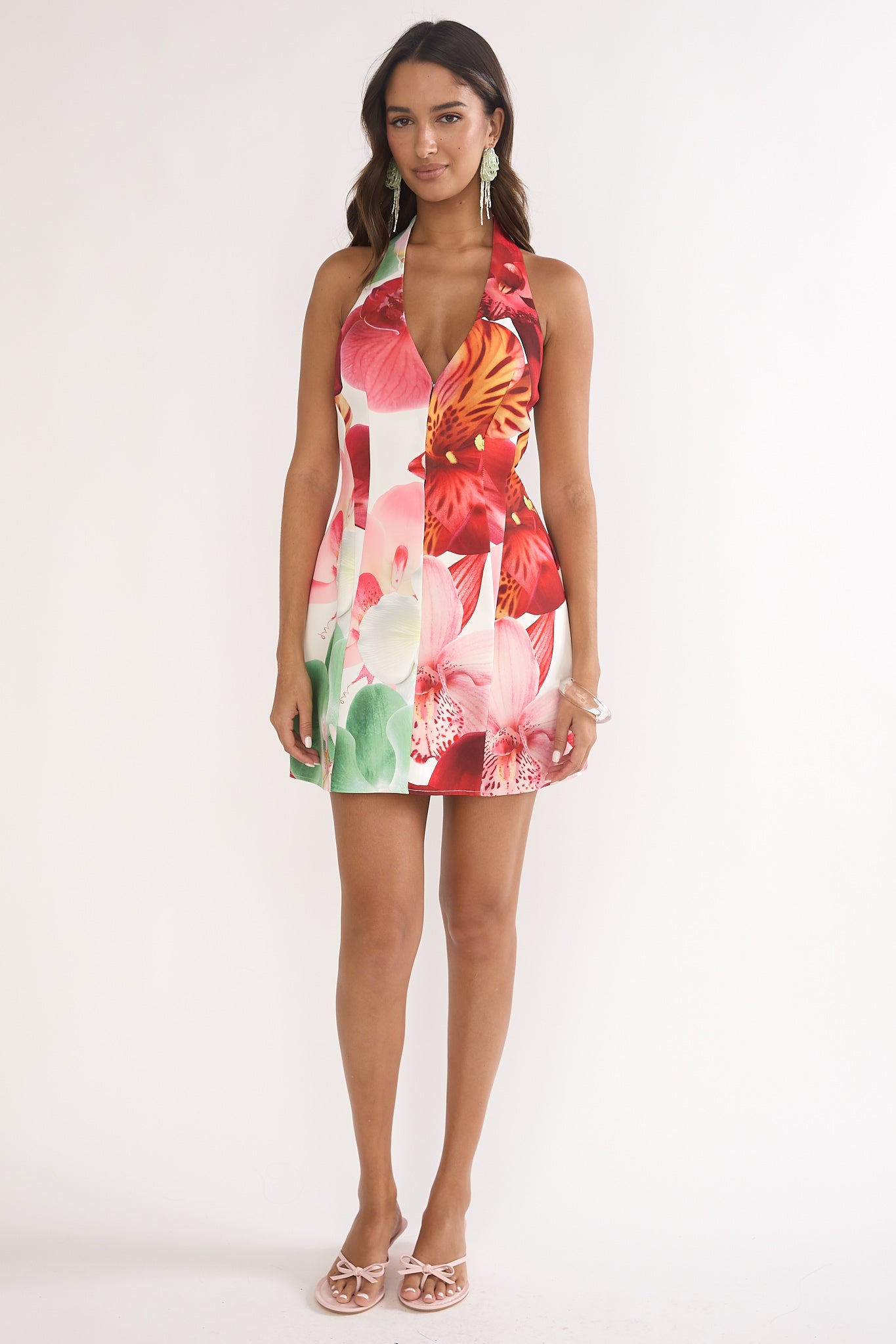 Elisabet Halter Neck Mini Dress Print Floral by Selfie Leslie Australia