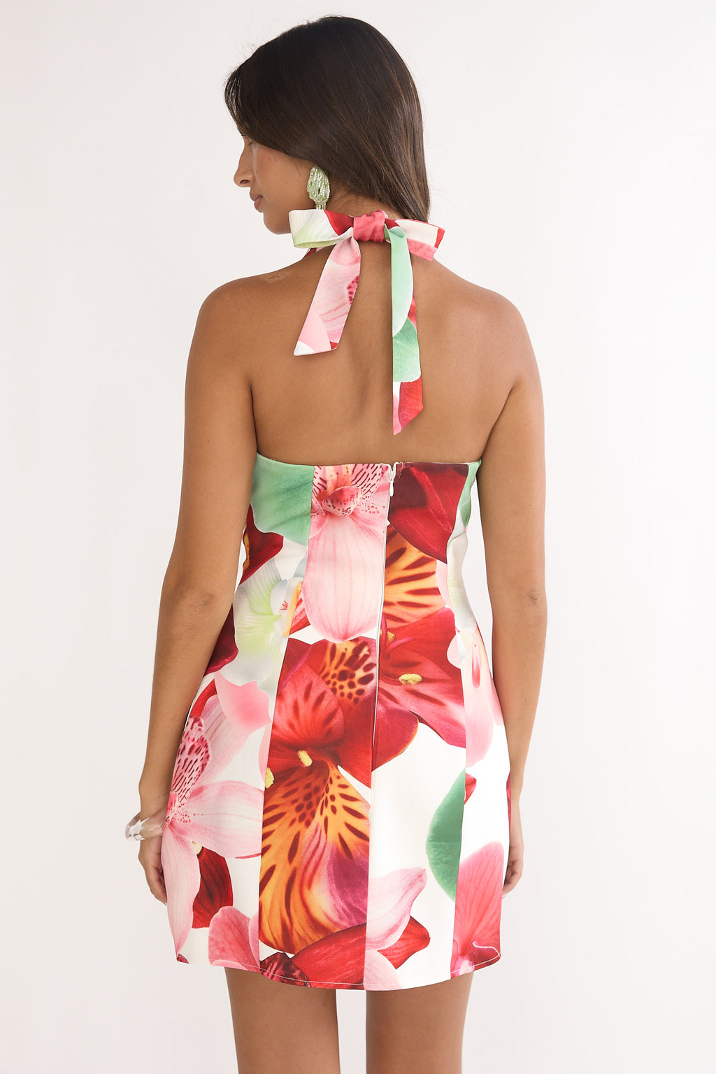 Elisabet Halter Neck Mini Dress Print Floral by Selfie Leslie Australia