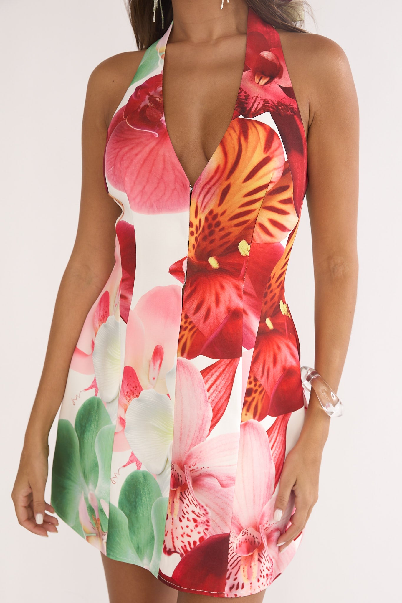 Elisabet Halter Neck Mini Dress Print Floral by Selfie Leslie Australia