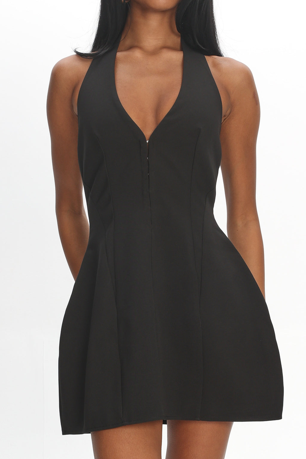 Elisabet Halter Neck Mini Dress Black by Selfie Leslie Australia