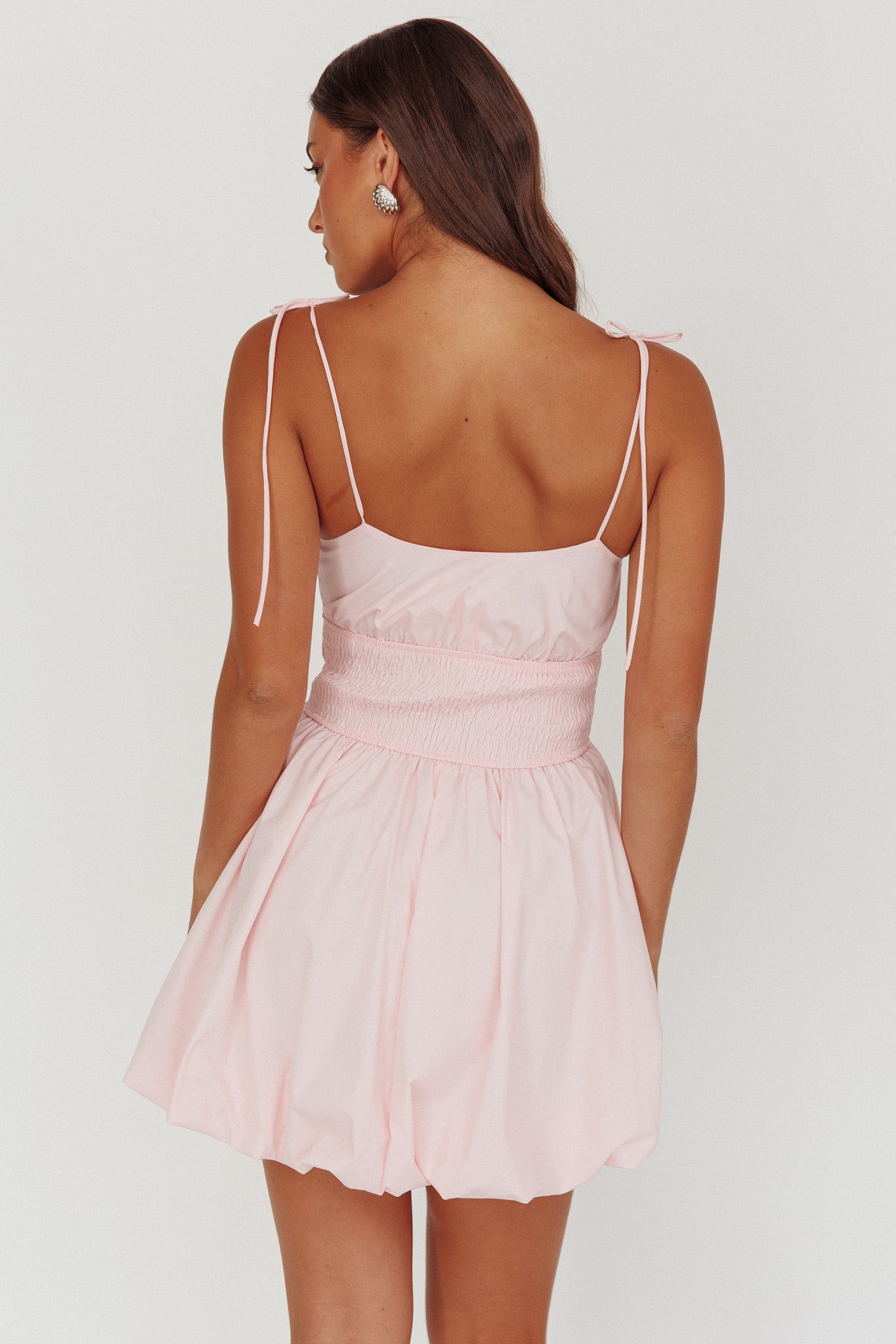 Like Art Tied Shoulder Bubble Mini Dress Pink by Selfie Leslie Australia