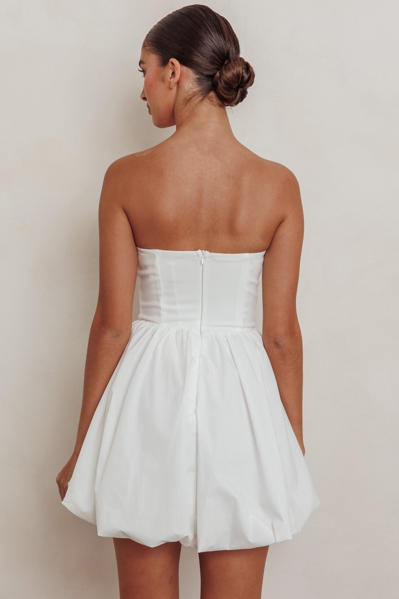 Like Art Strapless Bubble Mini Dress Off White by Selfie Leslie Australia
