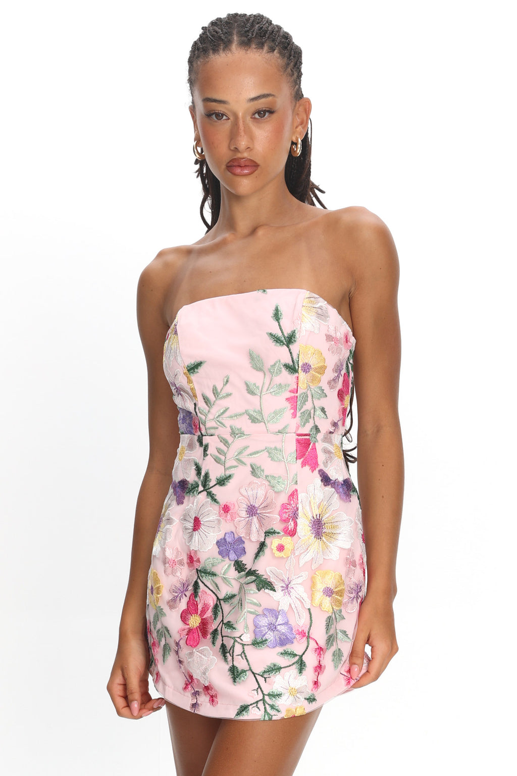 Entered The Chat Strapless Mini Dress Multi by Selfie Leslie Australia