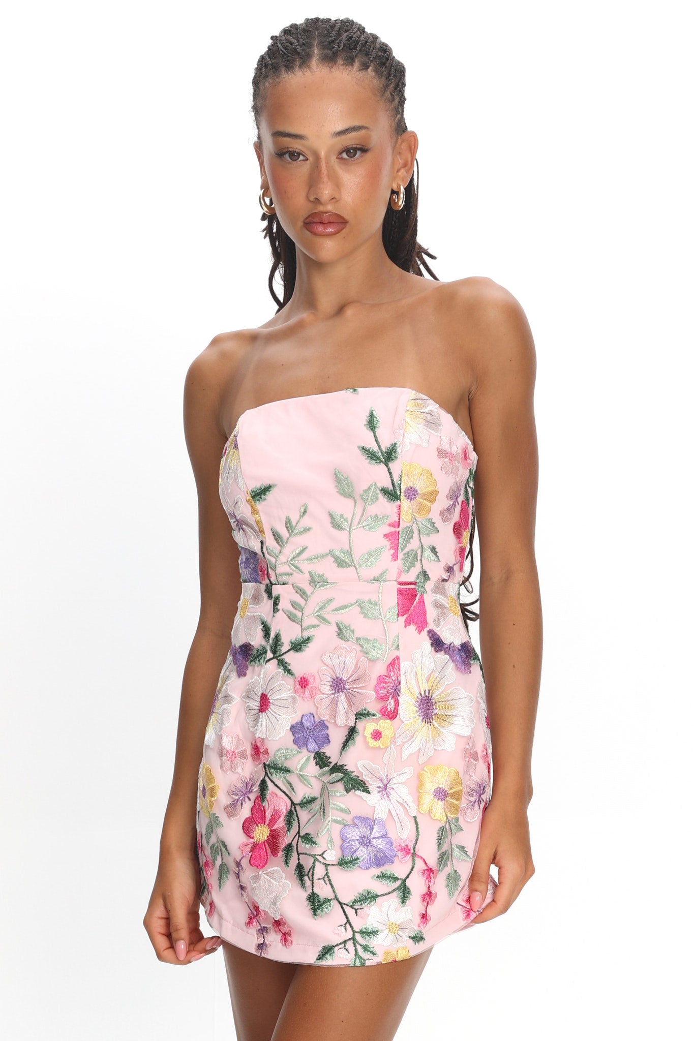 Entered The Chat Strapless Mini Dress Multi by Selfie Leslie Australia