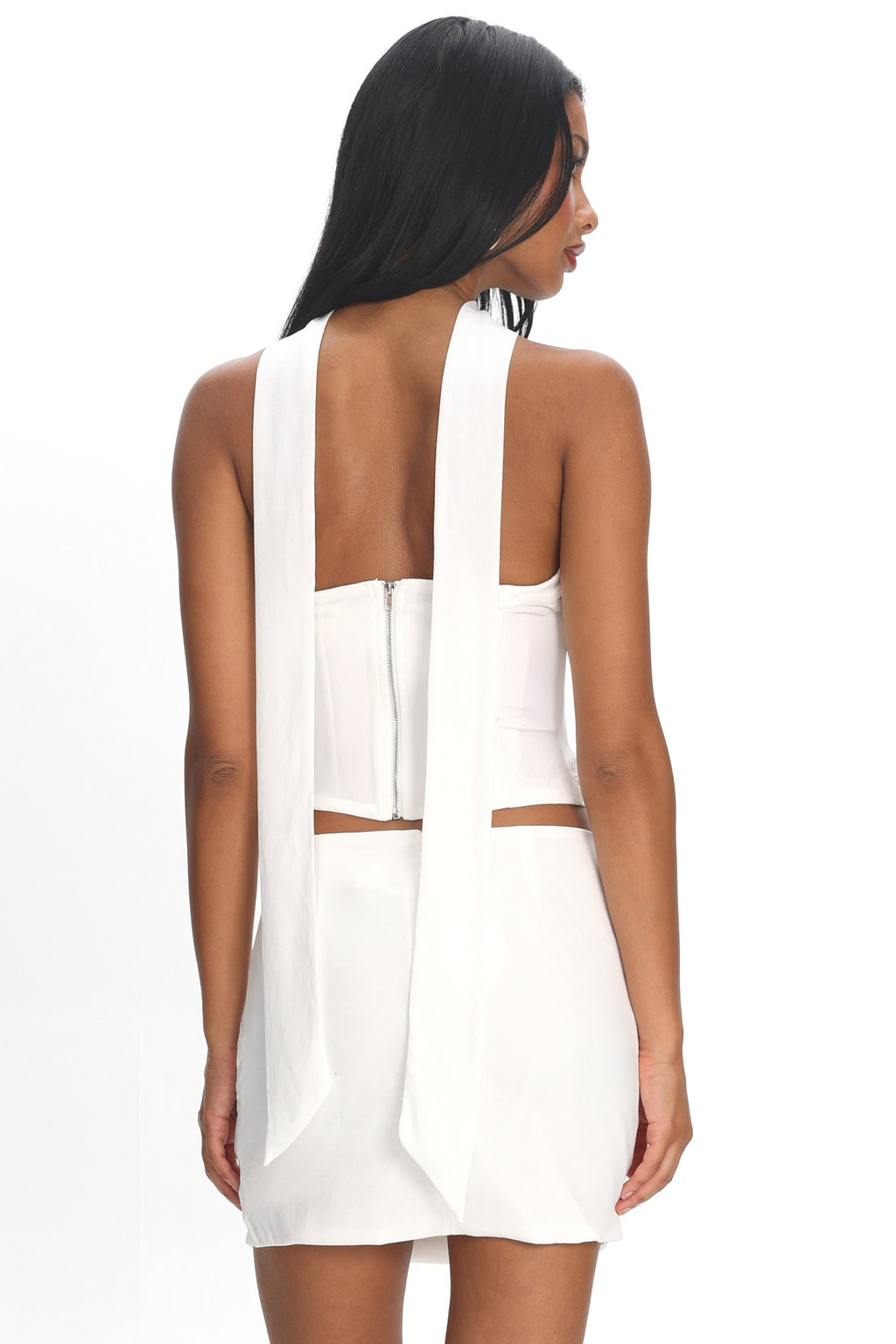 Charise Ruched Mini Skirt Ivory by Selfie Leslie Australia