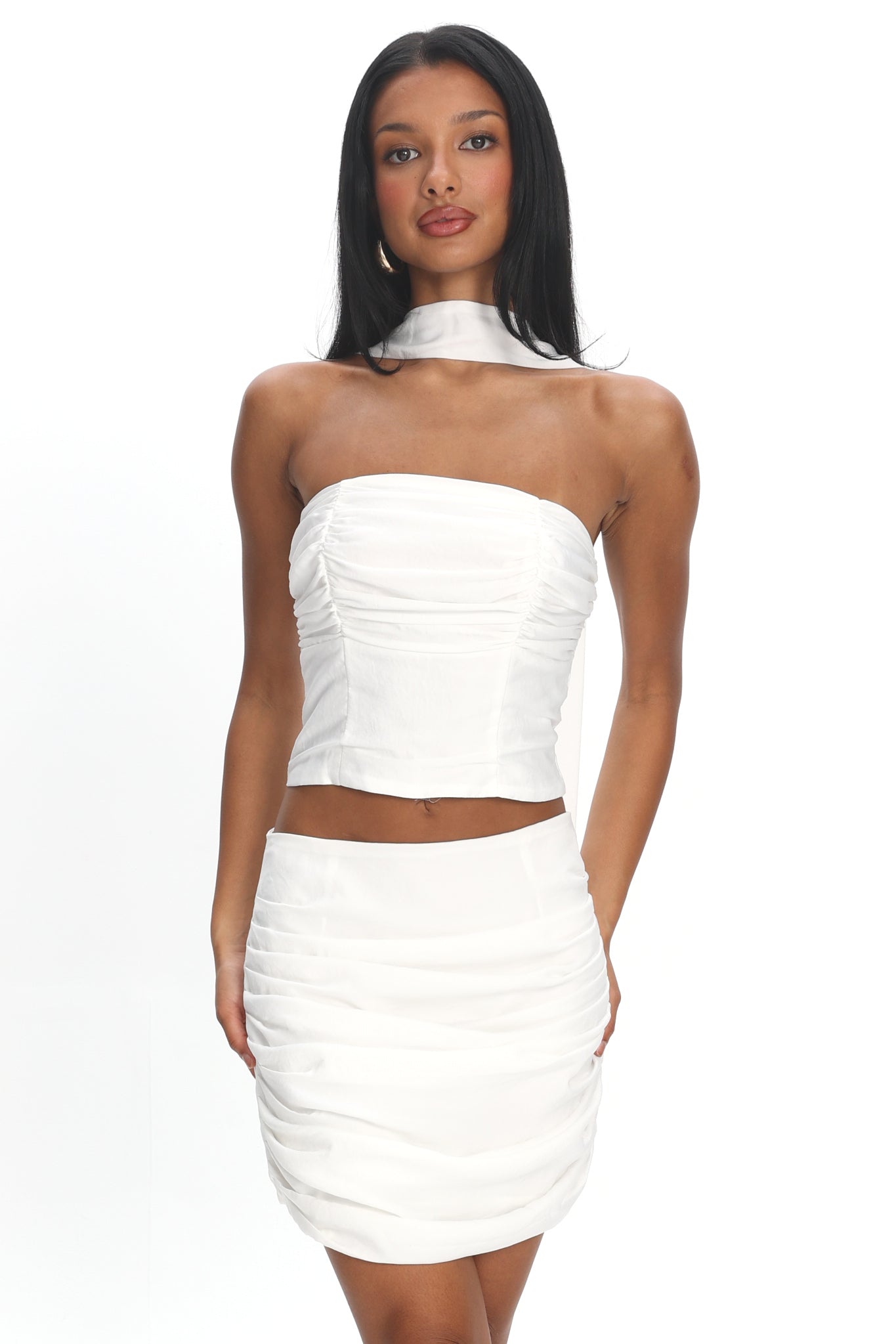 Charise Strapless Neck Tie Top Ivory by Selfie Leslie Australia