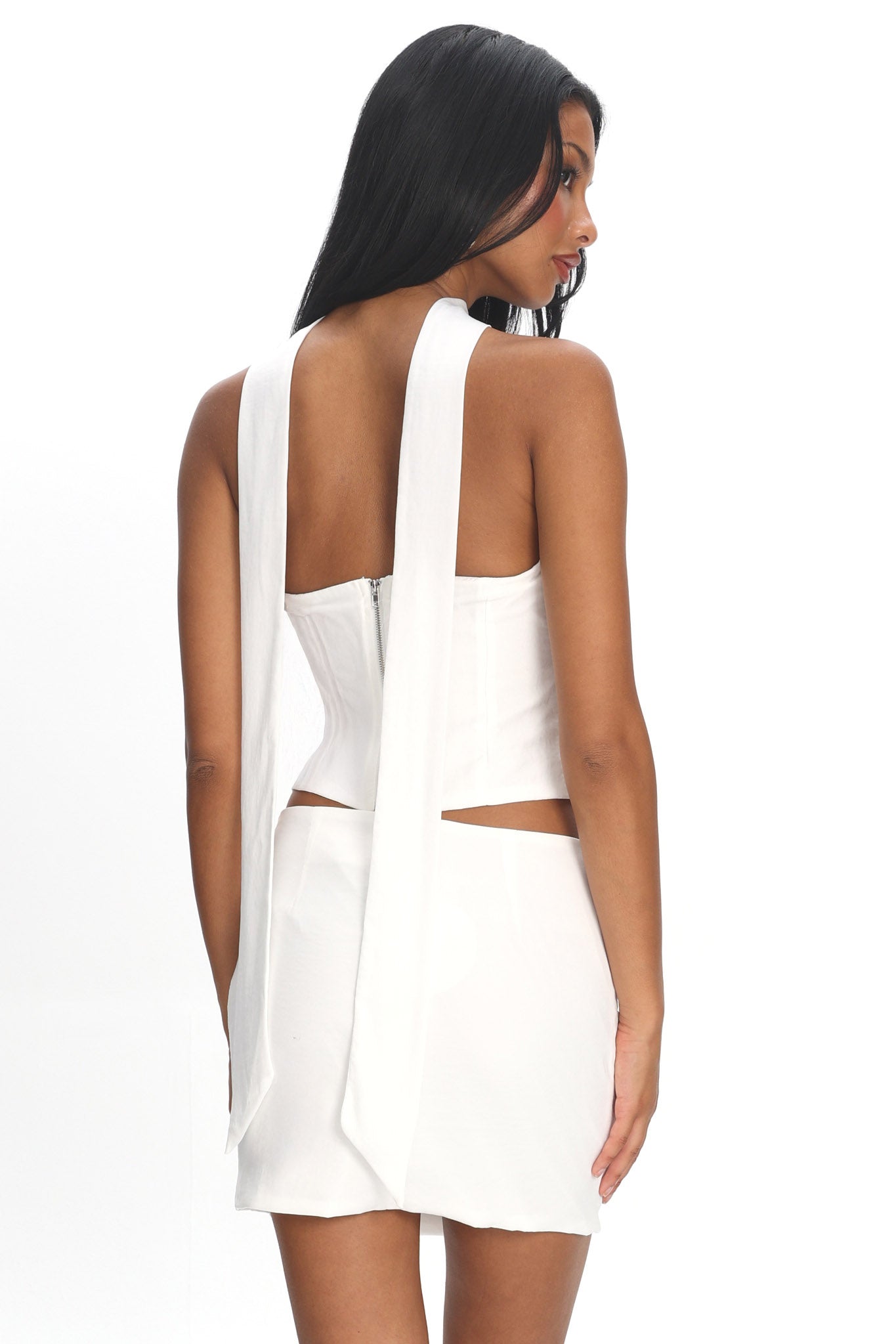 Charise Strapless Neck Tie Top Ivory by Selfie Leslie Australia