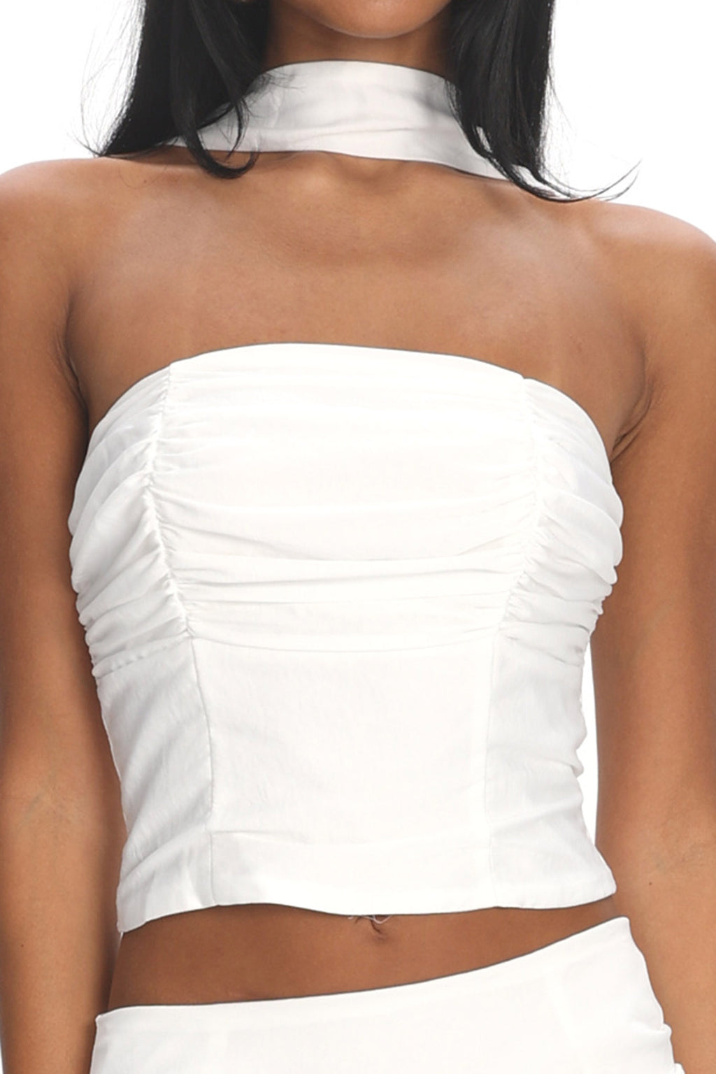 Charise Strapless Neck Tie Top Ivory by Selfie Leslie Australia
