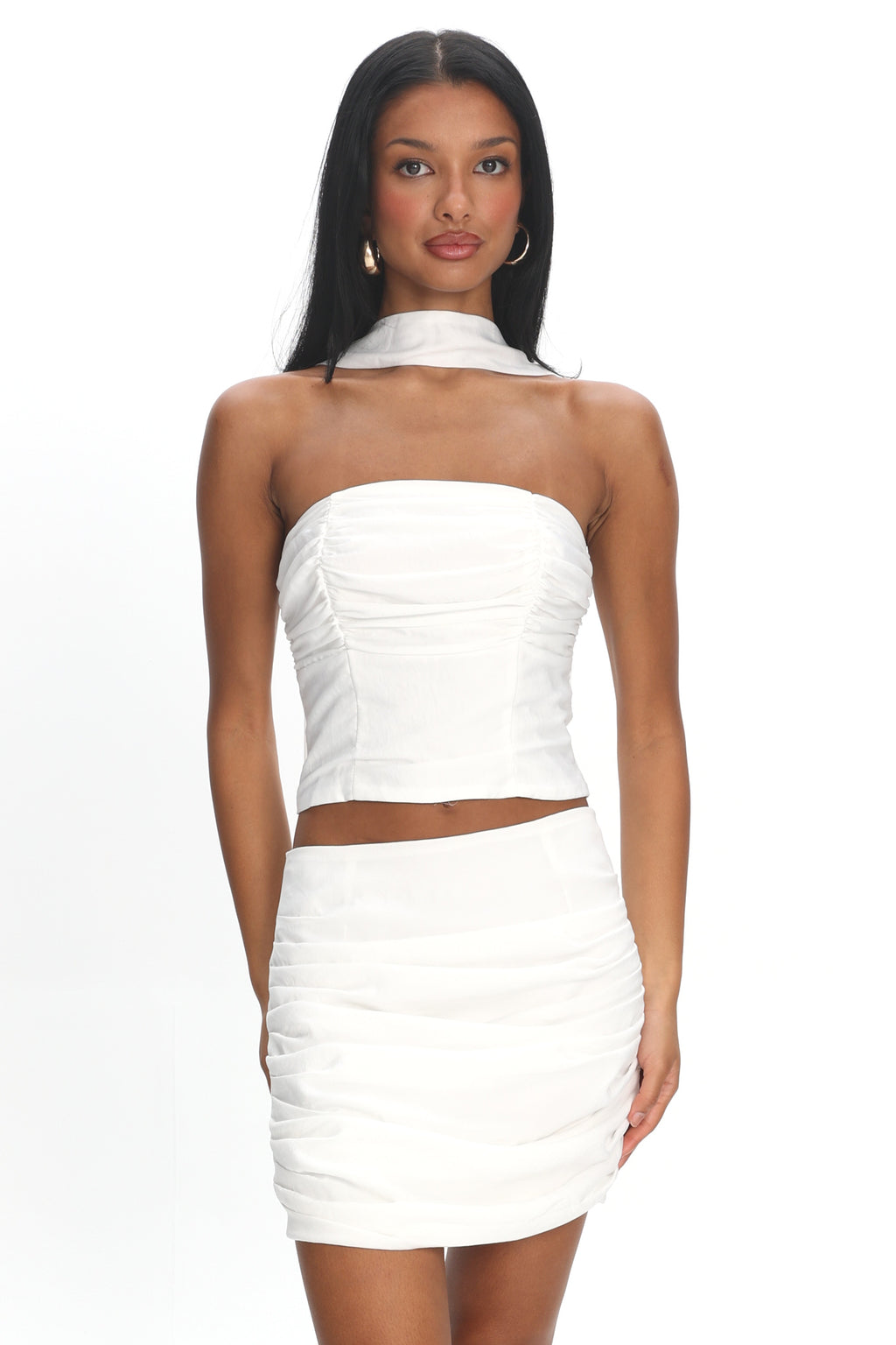 Charise Strapless Neck Tie Top Ivory by Selfie Leslie Australia