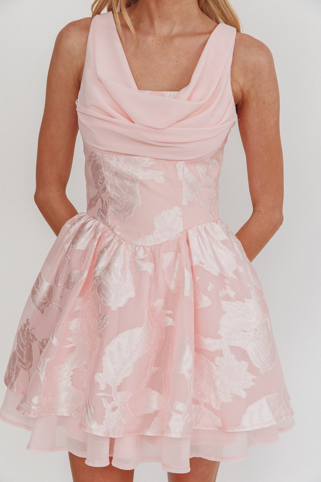 Lusting Lace-Up Back Mini Dress Blush by Selfie Leslie Australia