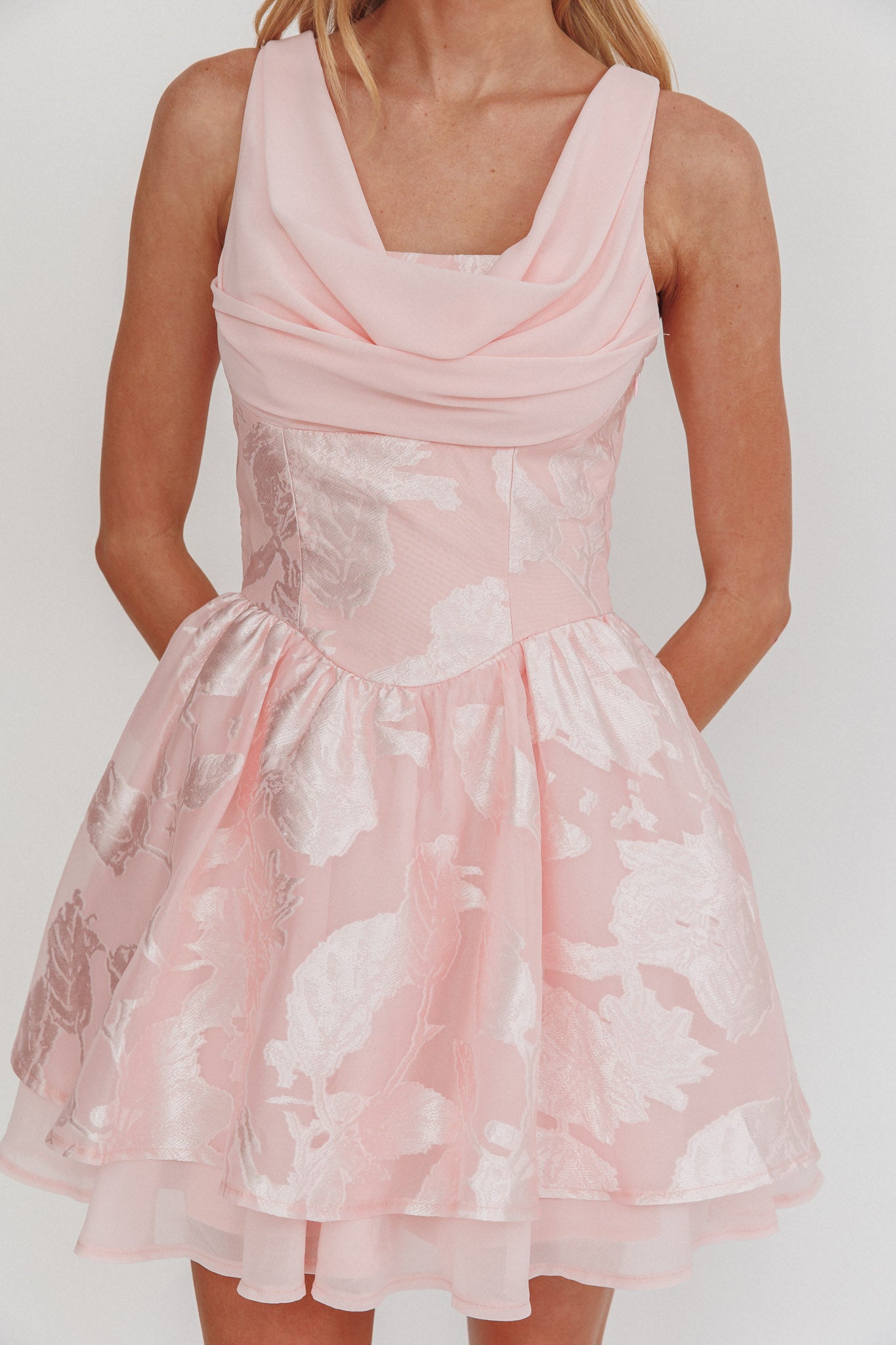 Lusting Lace-Up Back Mini Dress Blush by Selfie Leslie Australia