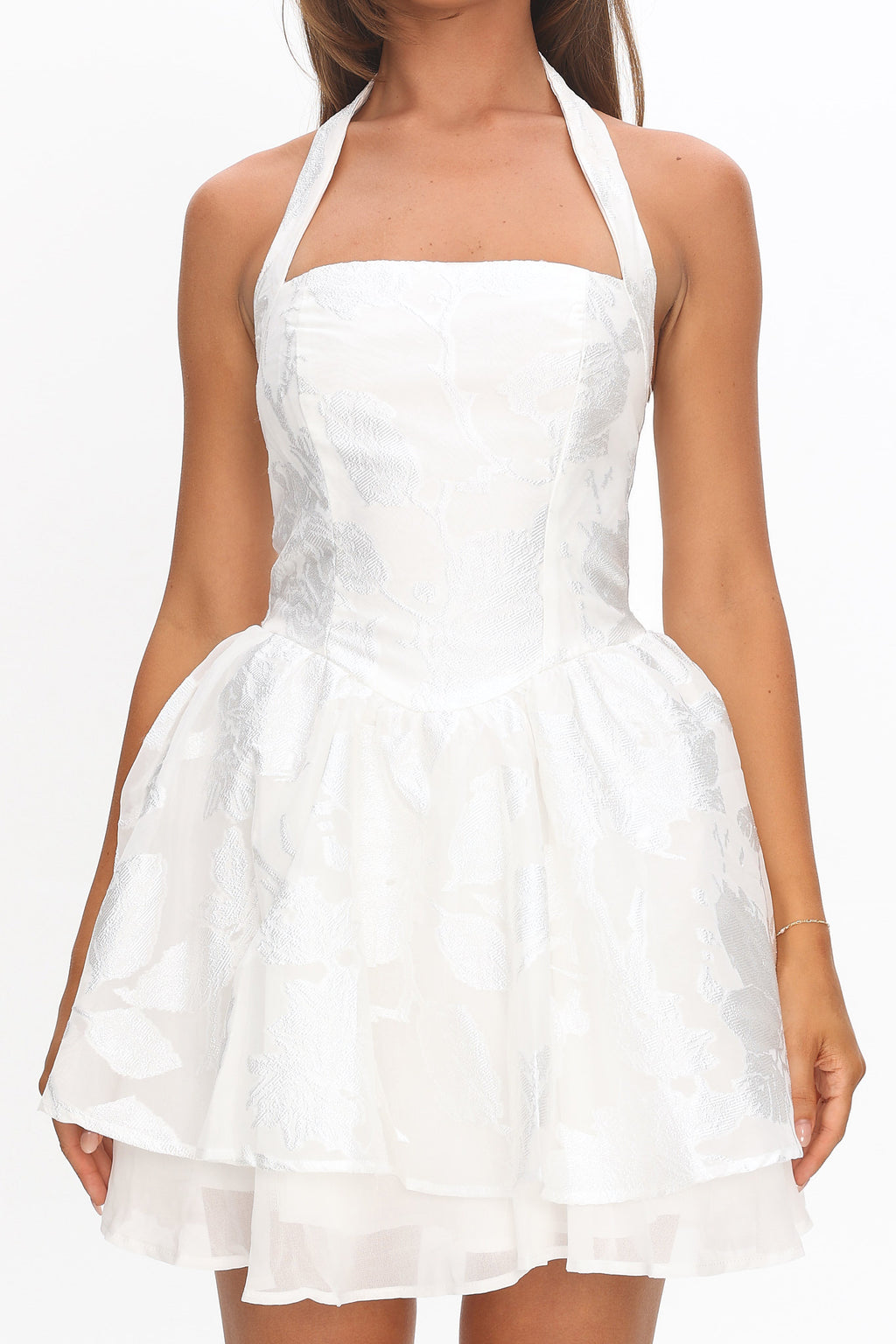 Lusting Halter A-Line Mini Dress White by Selfie Leslie Australia