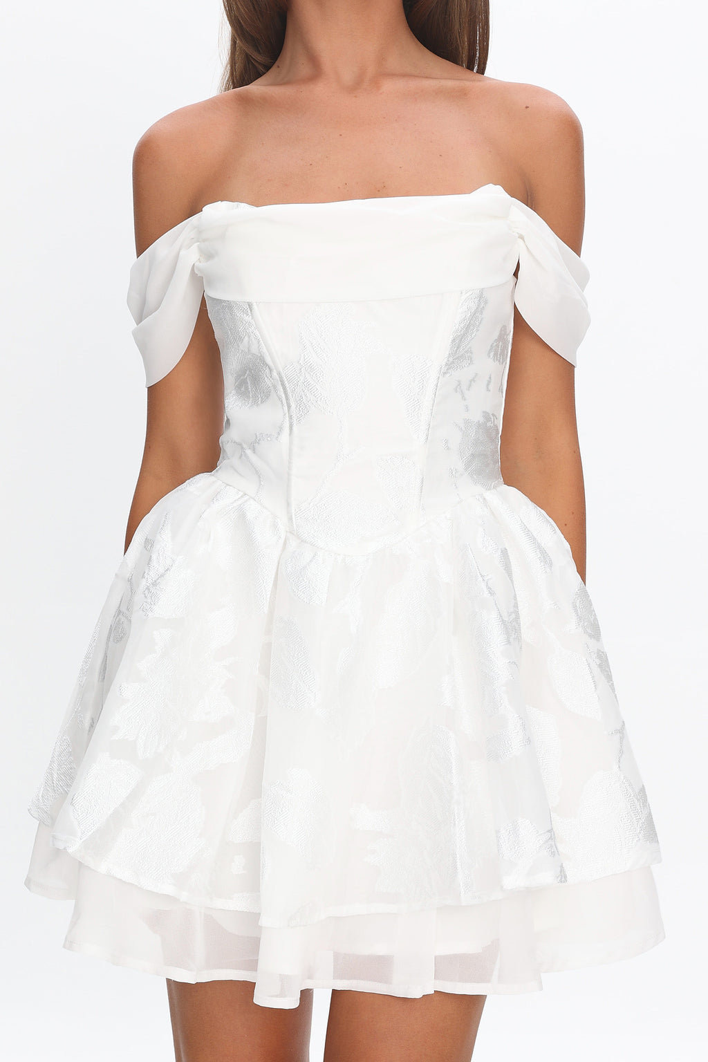 Lusting Off Shoulder Mini Dress White by Selfie Leslie Australia