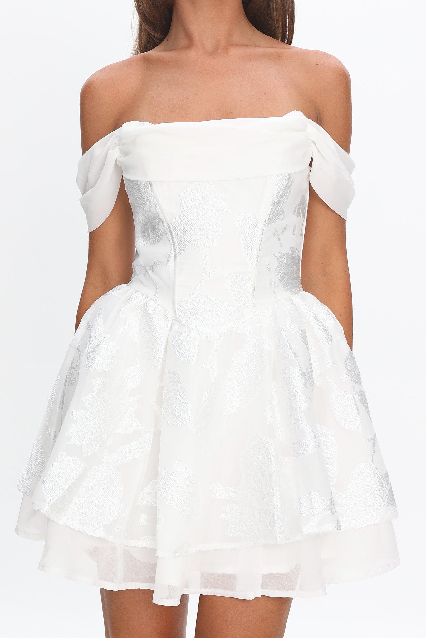 Lusting Off Shoulder Mini Dress White by Selfie Leslie Australia