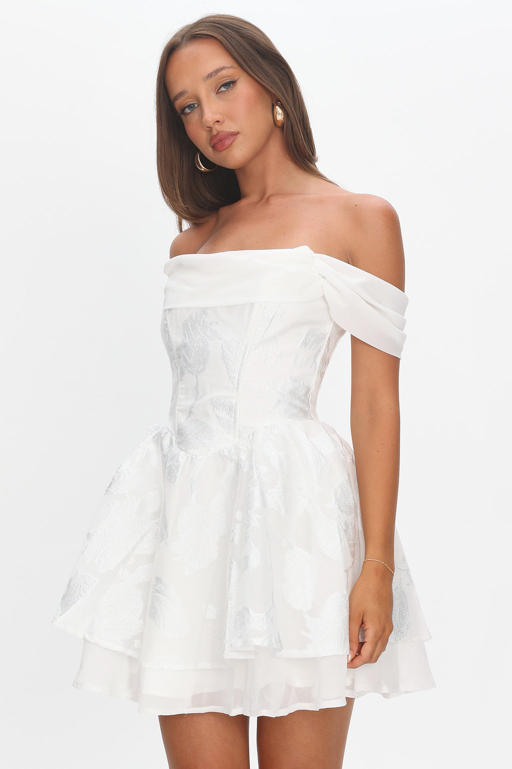 Lusting Off Shoulder Mini Dress White by Selfie Leslie Australia