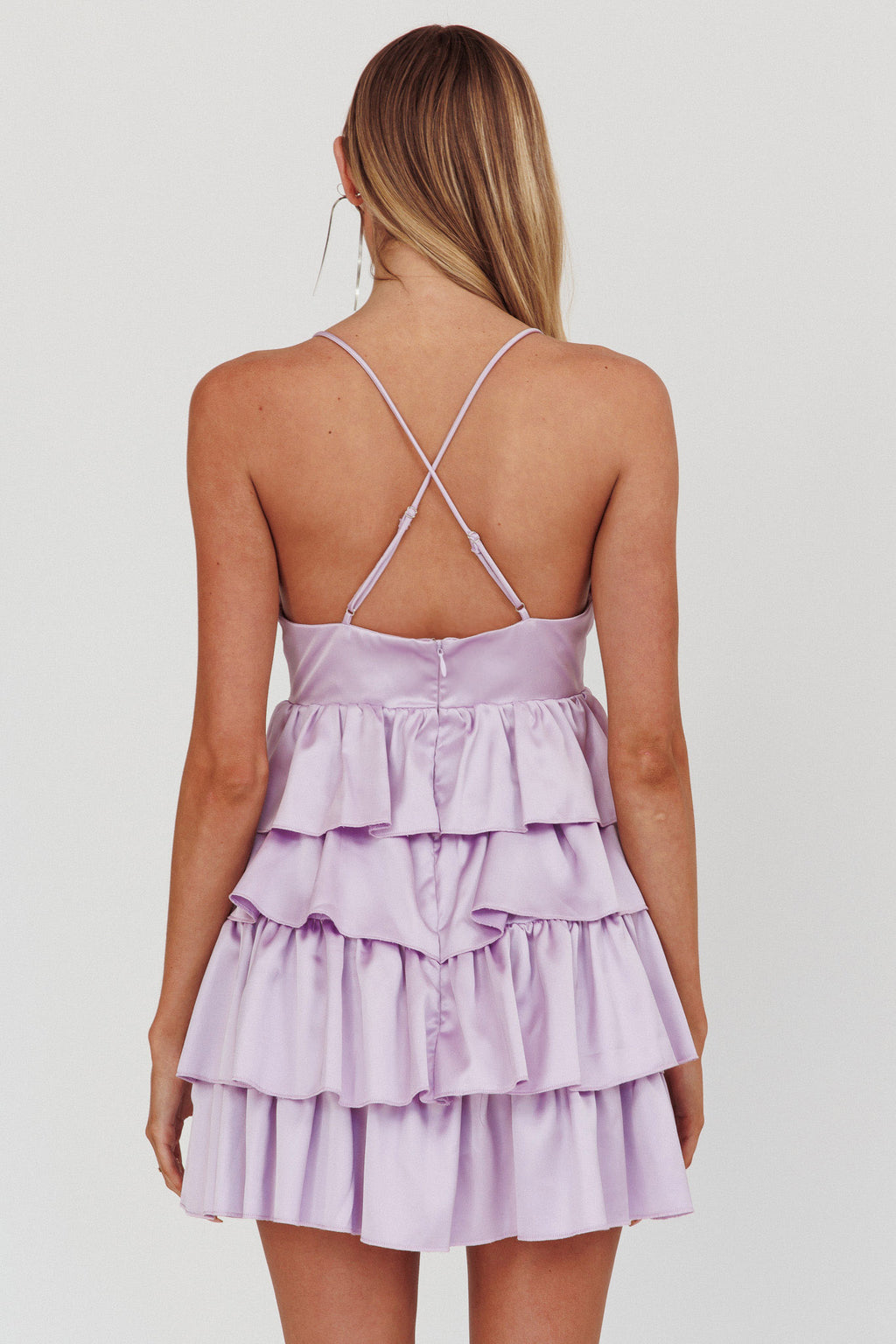 Heavenly Bliss Ruffle Mini Dress Lilac by Selfie Leslie Australia