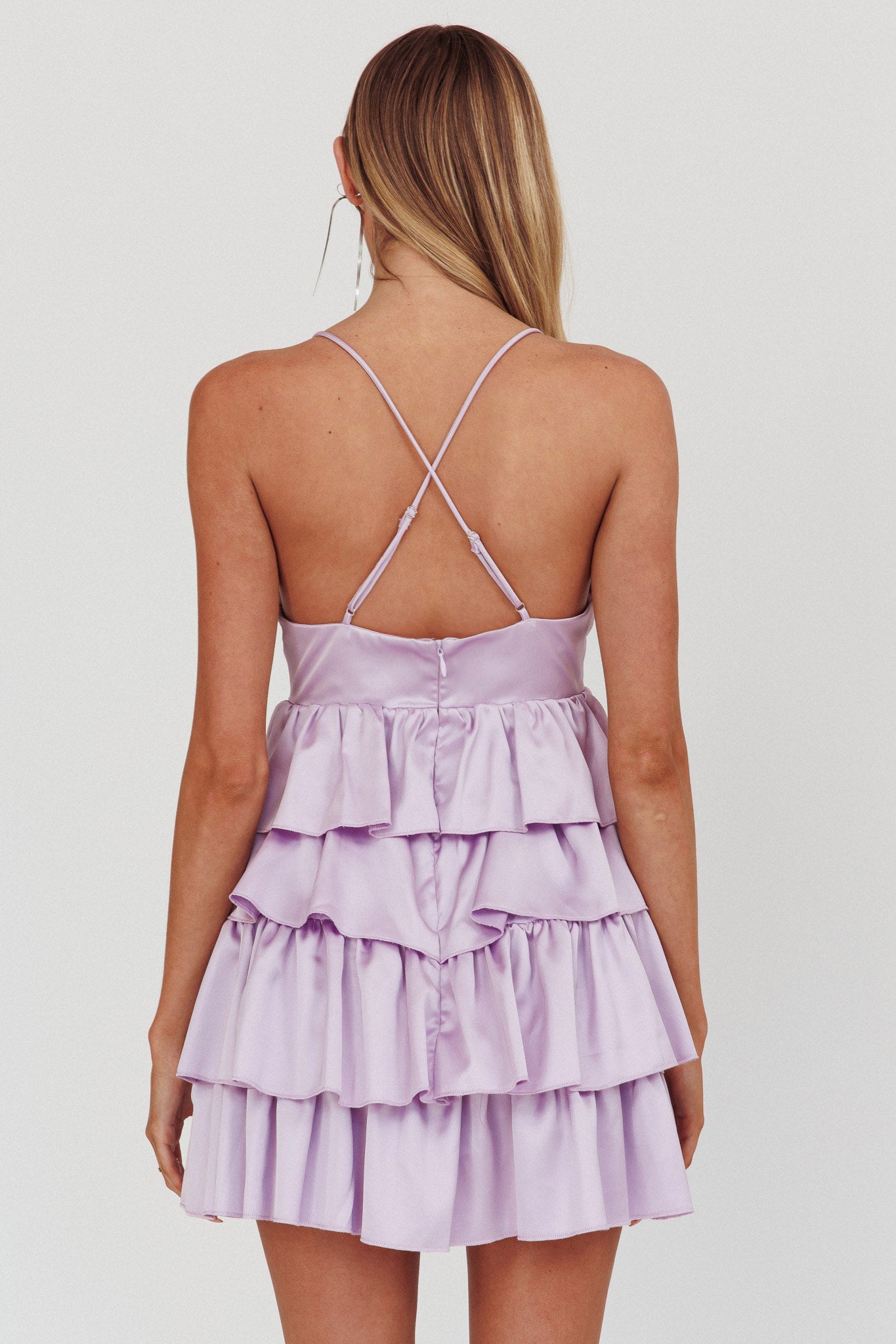 Heavenly Bliss Ruffle Mini Dress Lilac by Selfie Leslie Australia