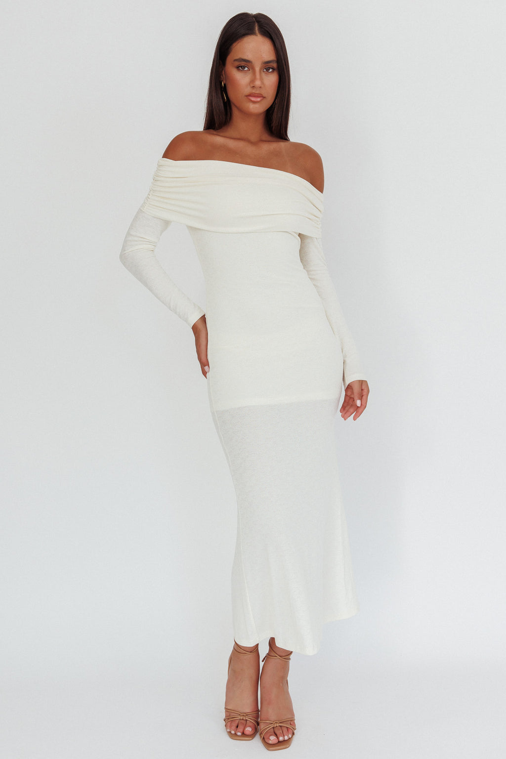 Juju Off-Shoulder Maxi Dress White by Selfie Leslie Australia