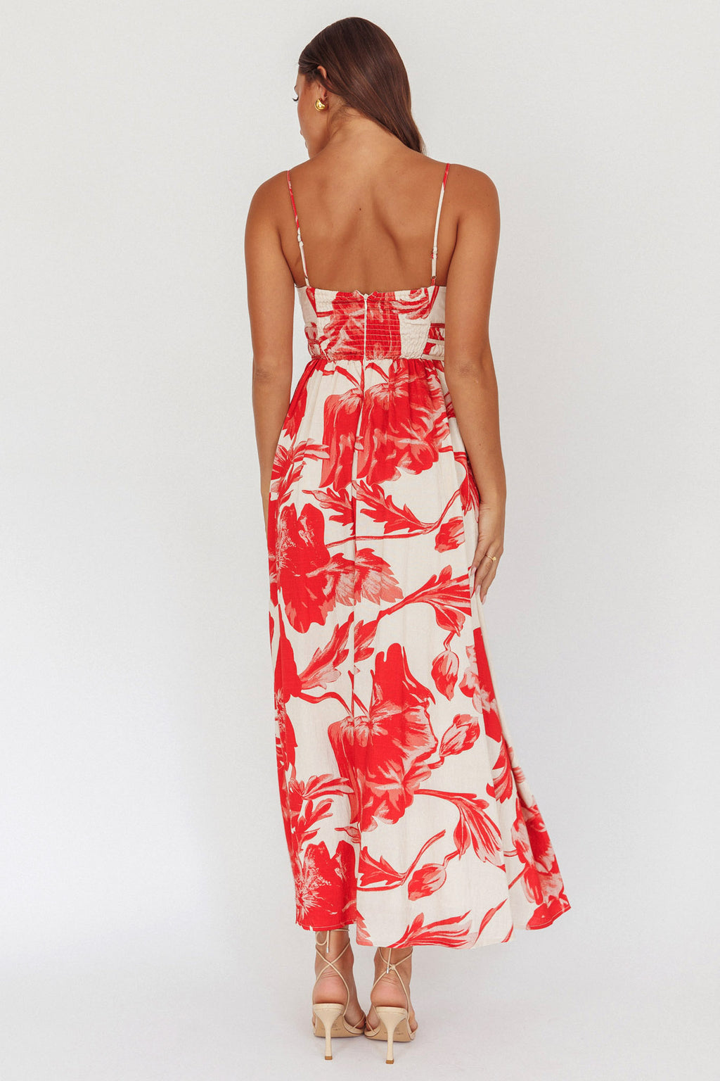 Sunny Afternoon Gathered Waist Maxi Dress Floral Pink by Selfie Leslie Australia