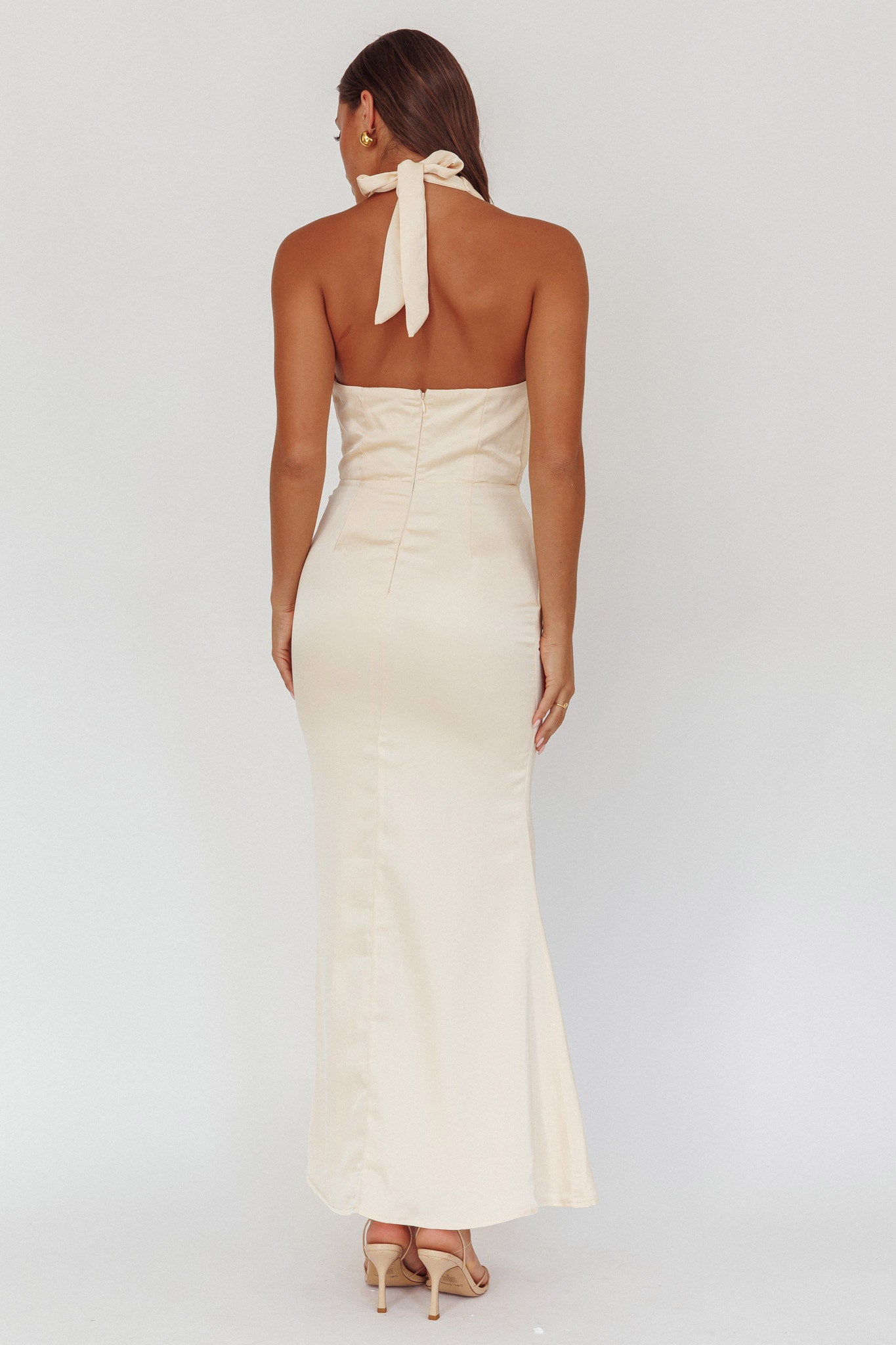 Nariah Cowl Neck Maxi Dress Butter by Selfie Leslie Australia