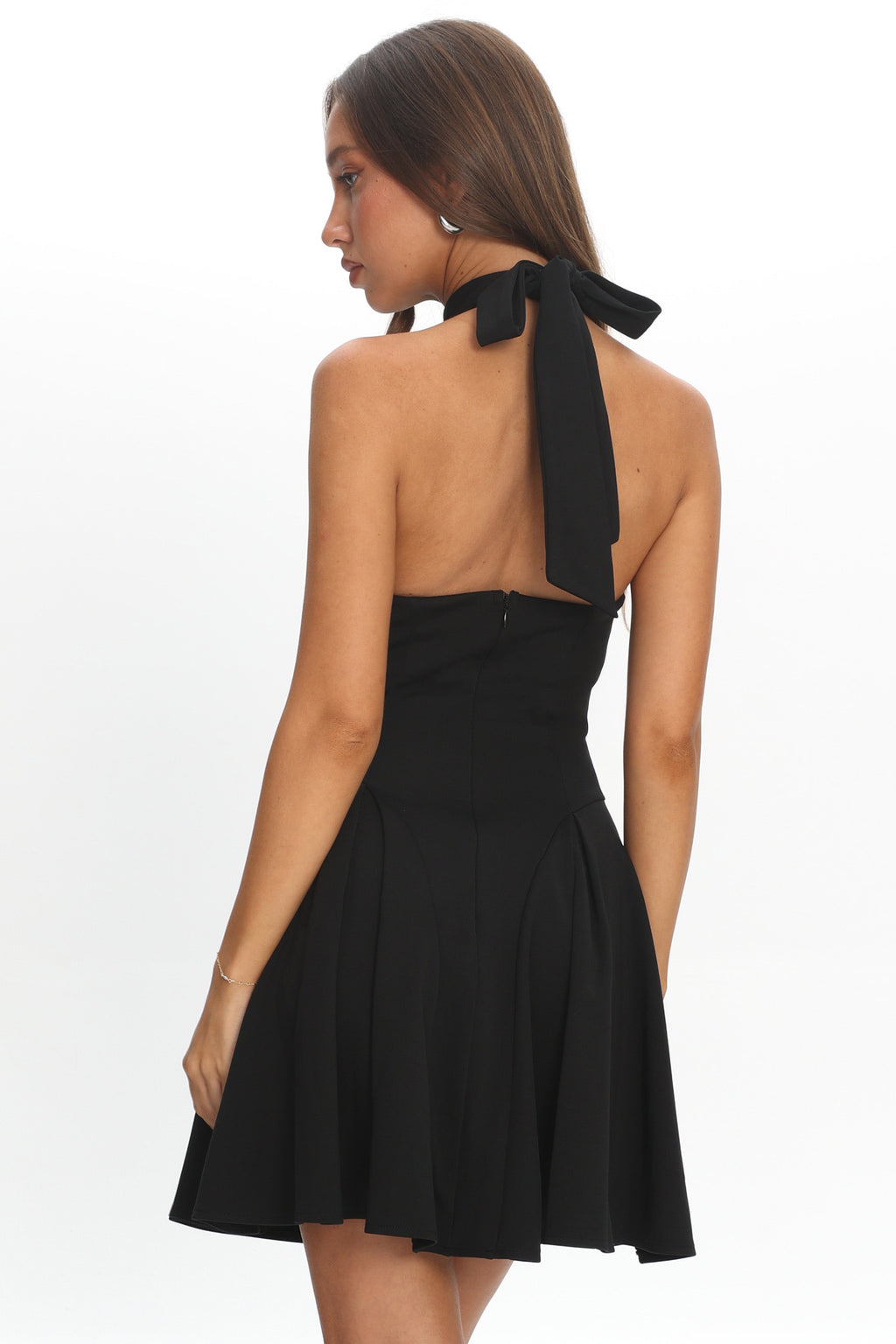 Charlene Cowl Halterneck Mini Dress Black by Selfie Leslie Australia