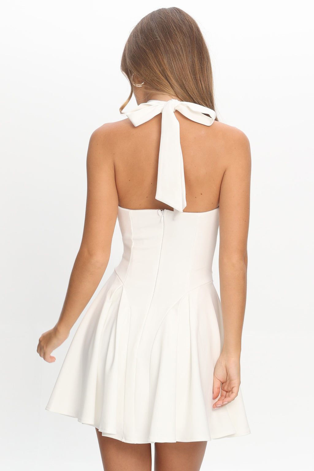 Charlene Cowl Halterneck Mini Dress White by Selfie Leslie Australia