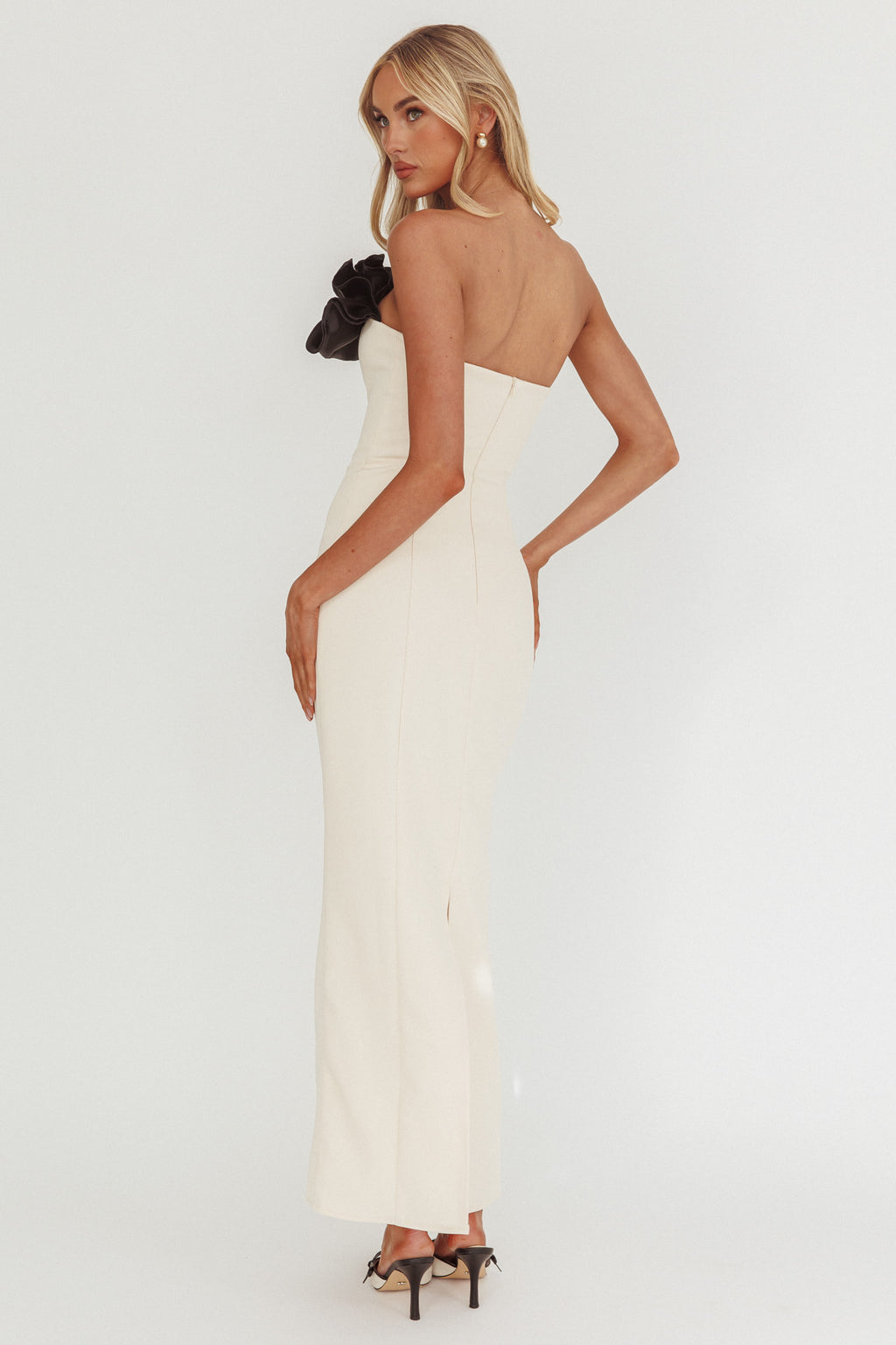 Lonnie Neckline Decoration Maxi Dress Cream by Selfie Leslie Australia