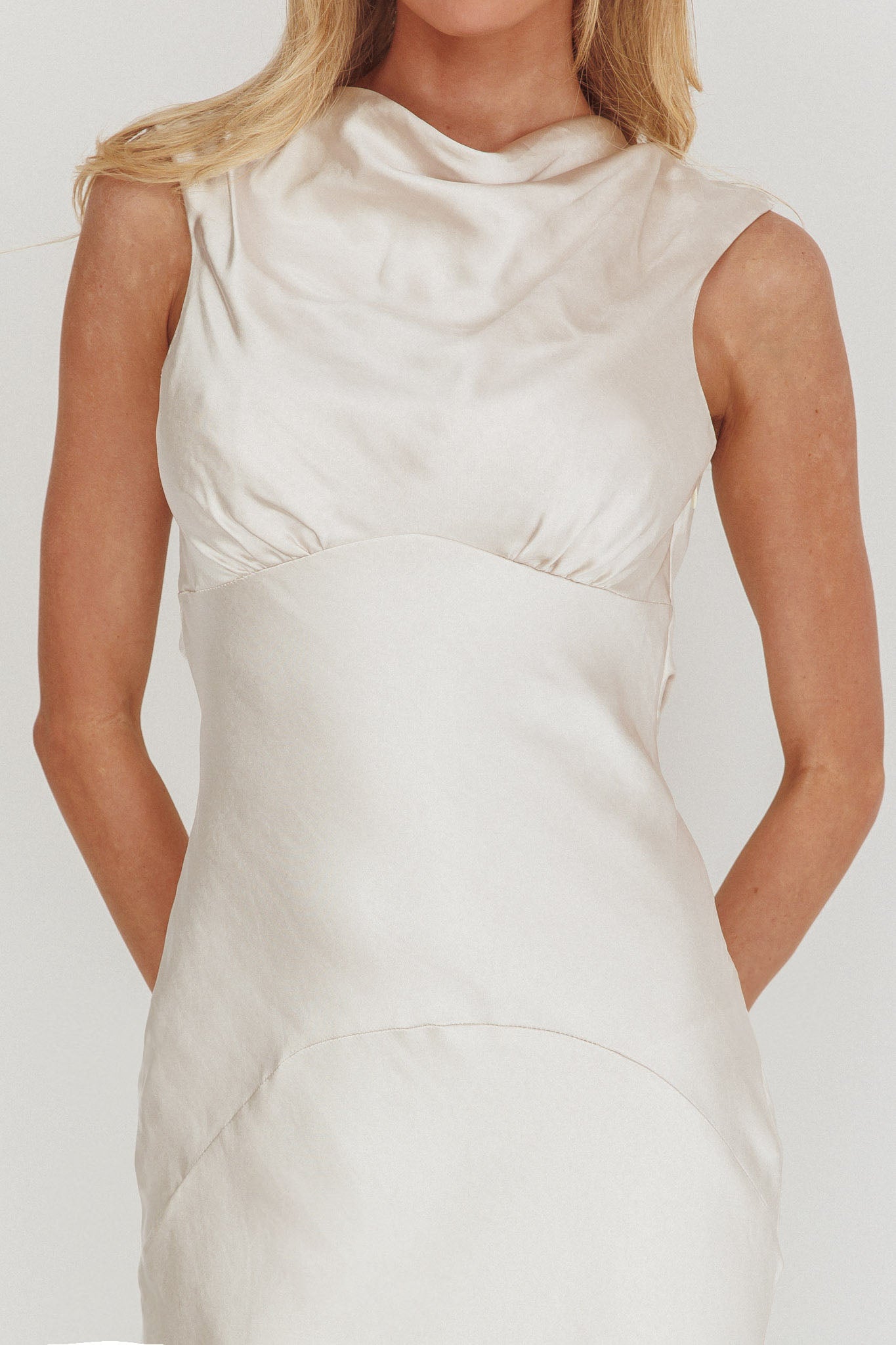 Cheers To You Cowl Back Maxi Dress Oyster by Selfie Leslie Australia