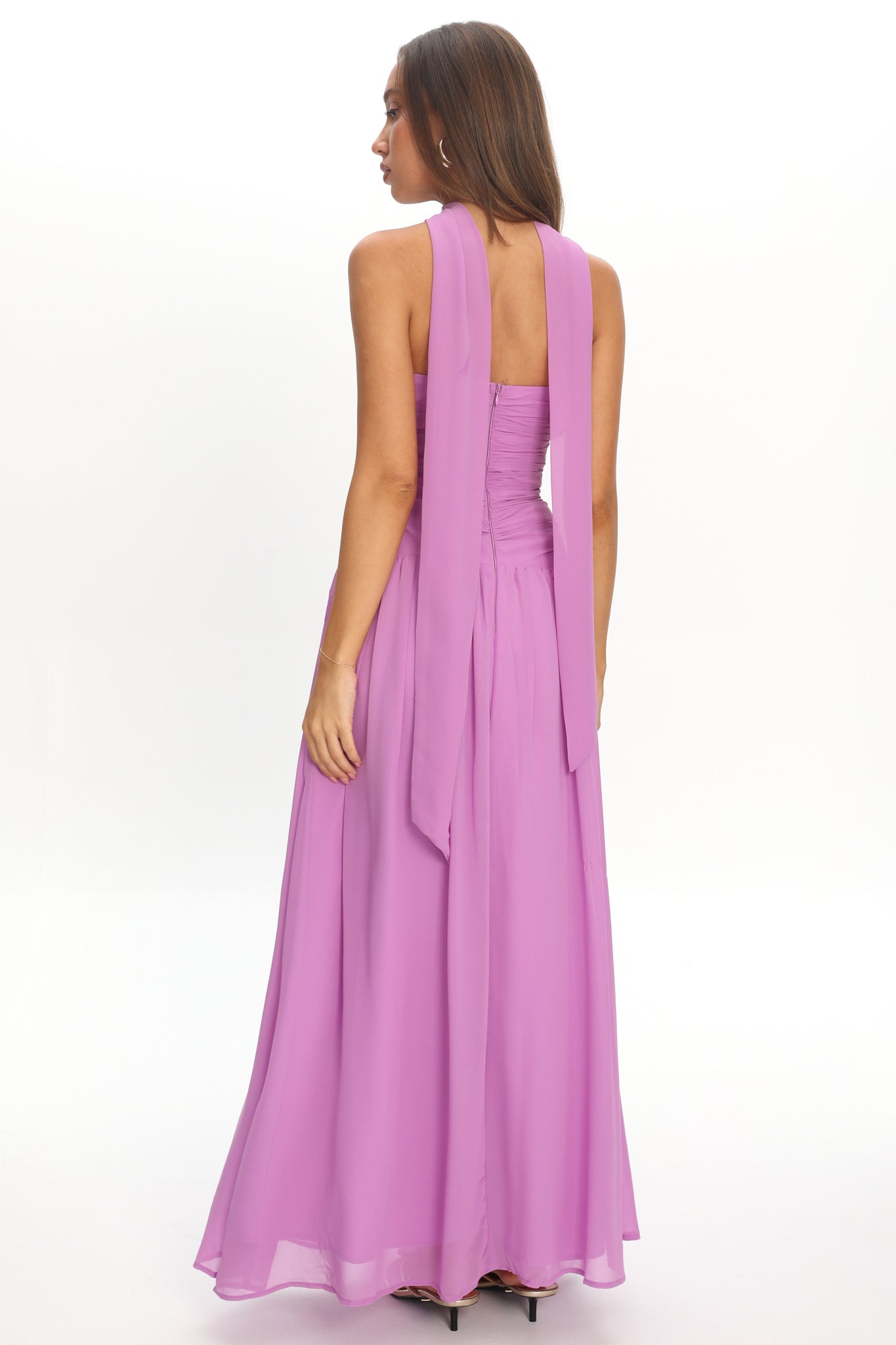 Novarra Twist Bust Strapless Maxi Dress Lilac by Selfie Leslie Australia