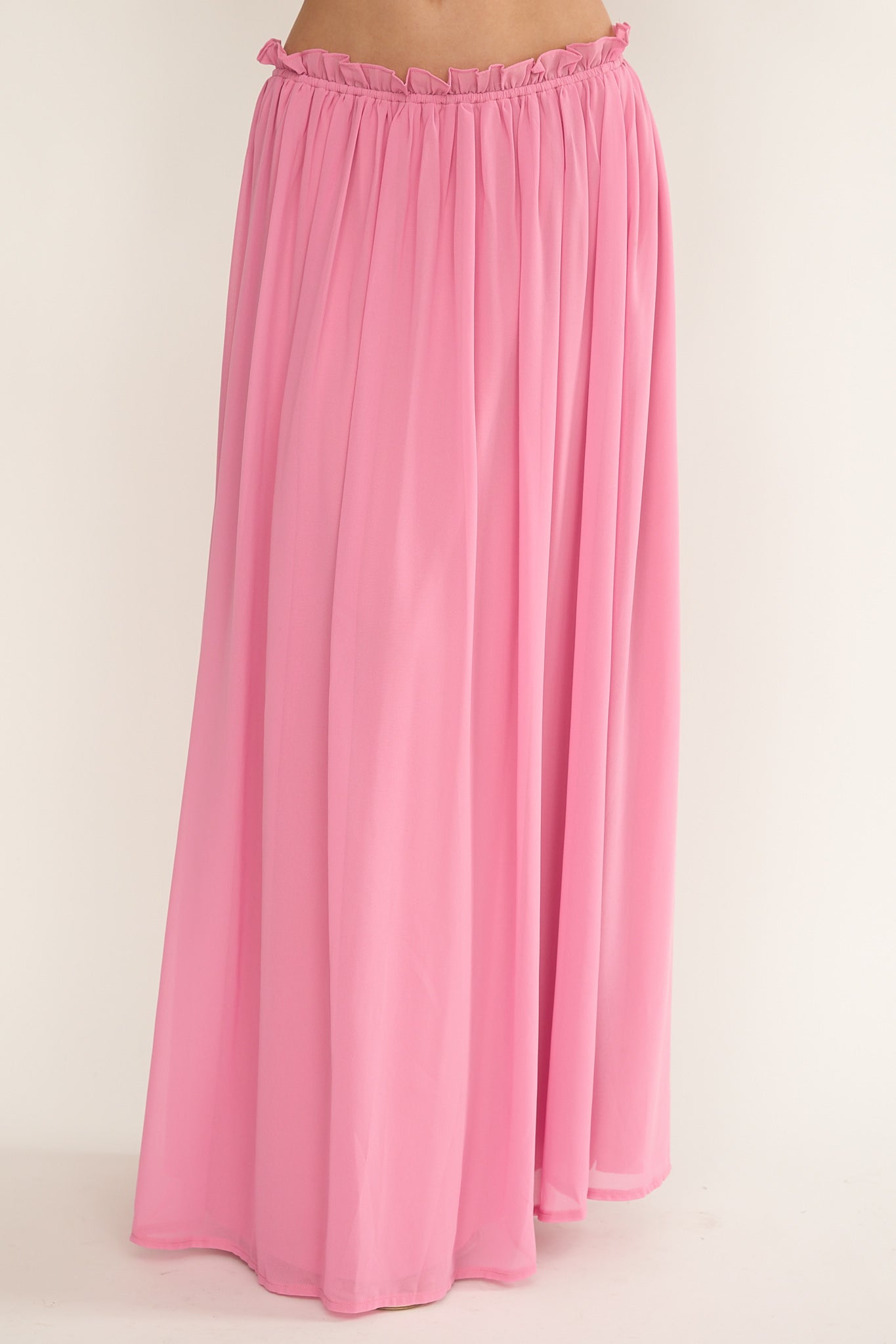 Marivelle Frill Trim Maxi Skirt Pink by Selfie Leslie Australia