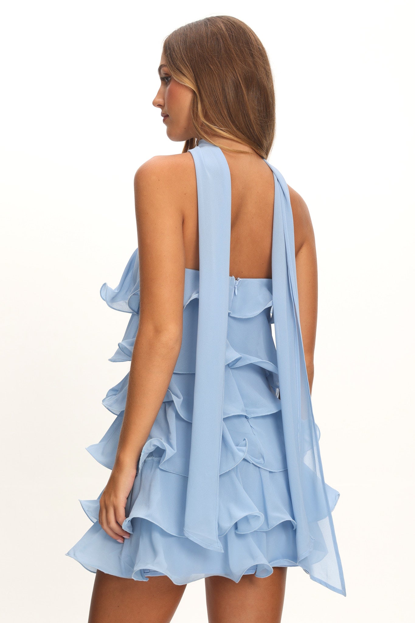 Love Note Strapless Layered Mini Dress Blue by Selfie Leslie Australia