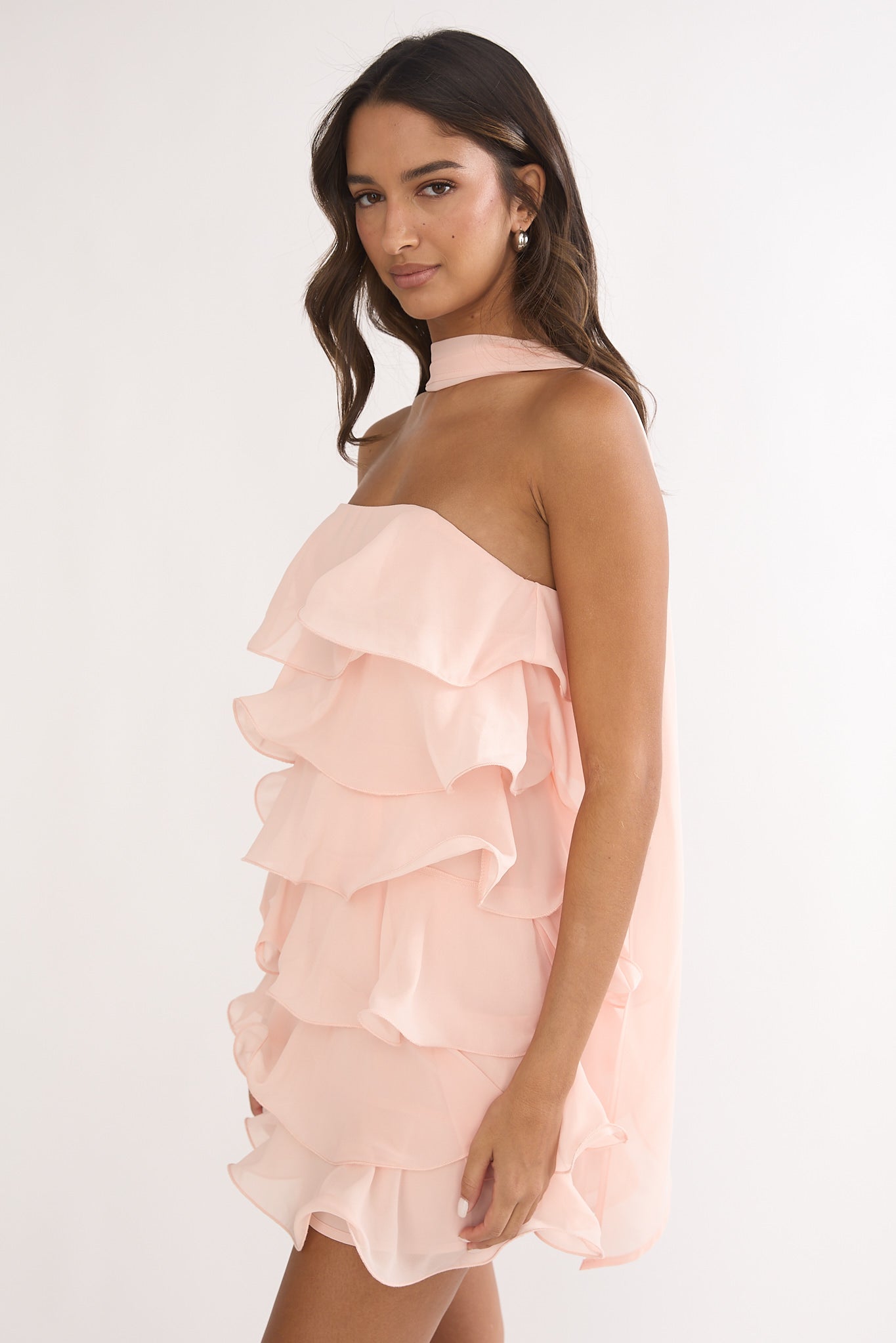 Love Note Strapless Layered Mini Dress Pink by Selfie Leslie Australia