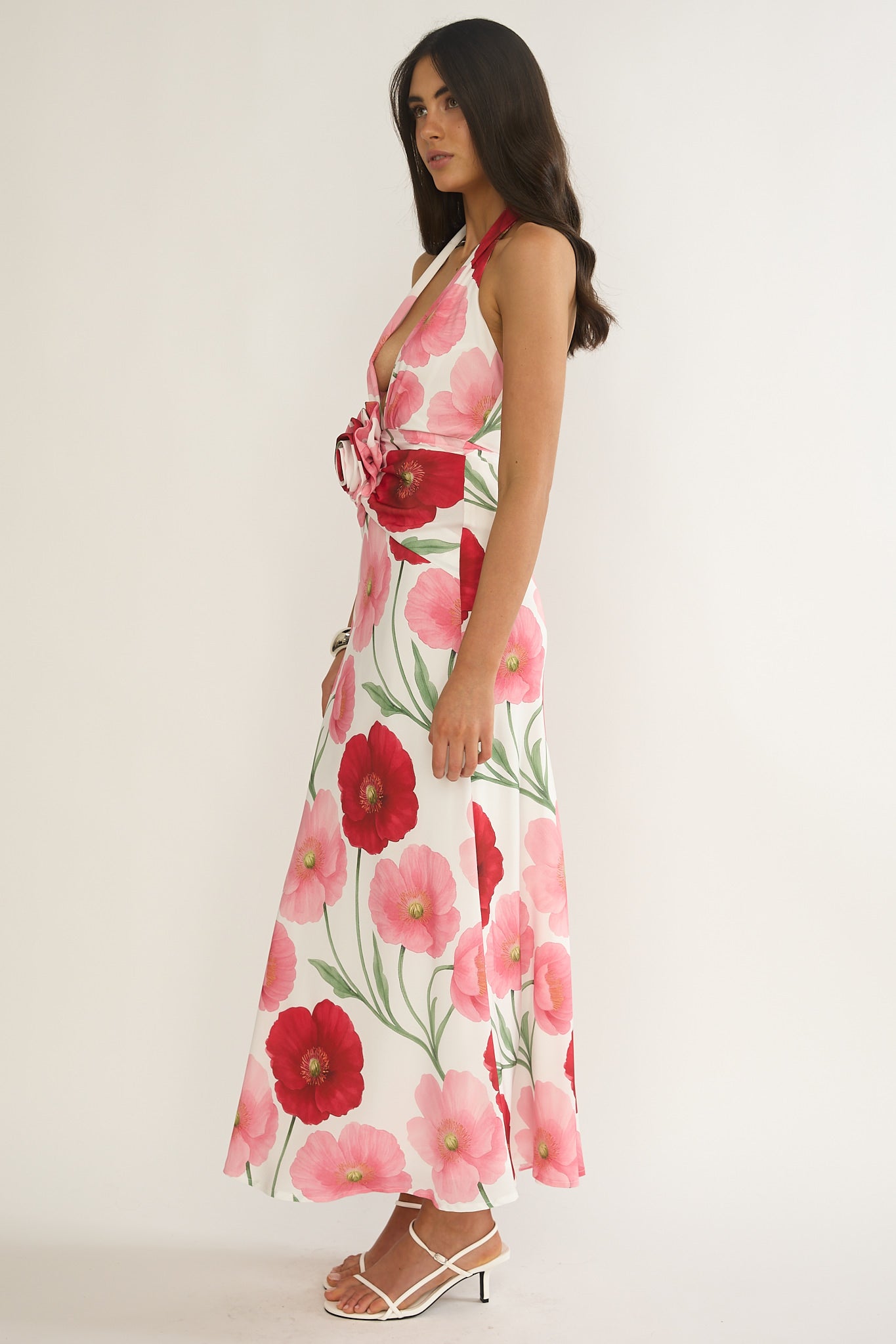 Vale 3D Flower Halter Maxi Dress Floral by Selfie Leslie Australia