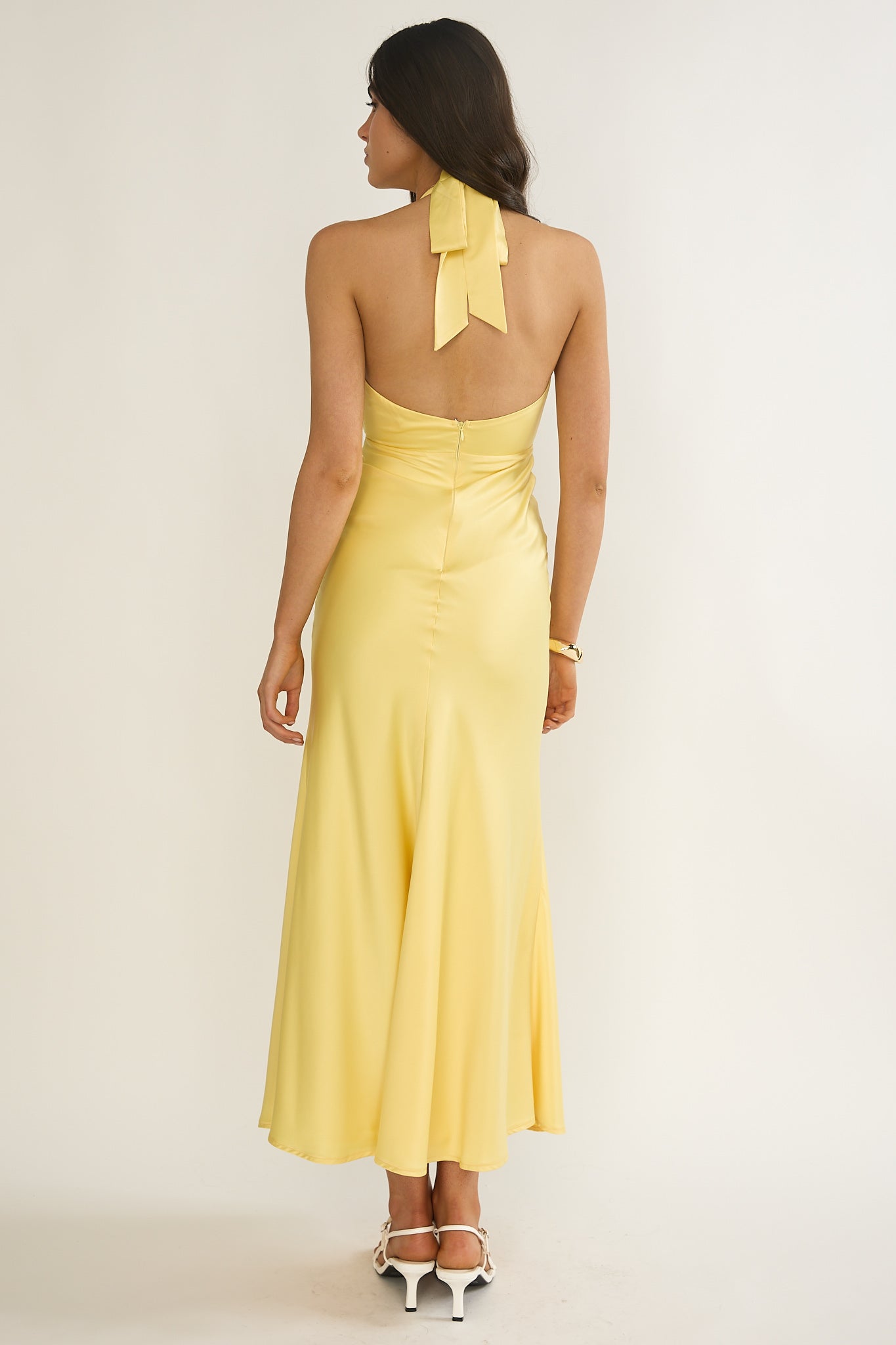 Vale 3D Flower Halter Maxi Dress Sunflower by Selfie Leslie Australia