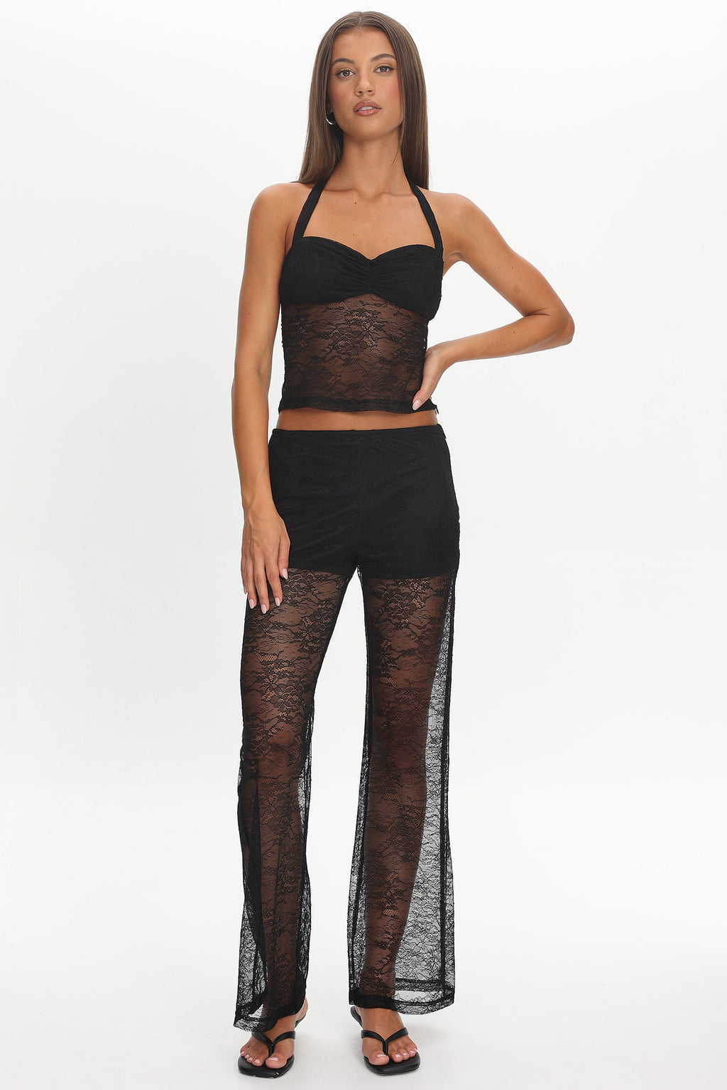 Sugarberry Lace Pants Black by Selfie Leslie Australia