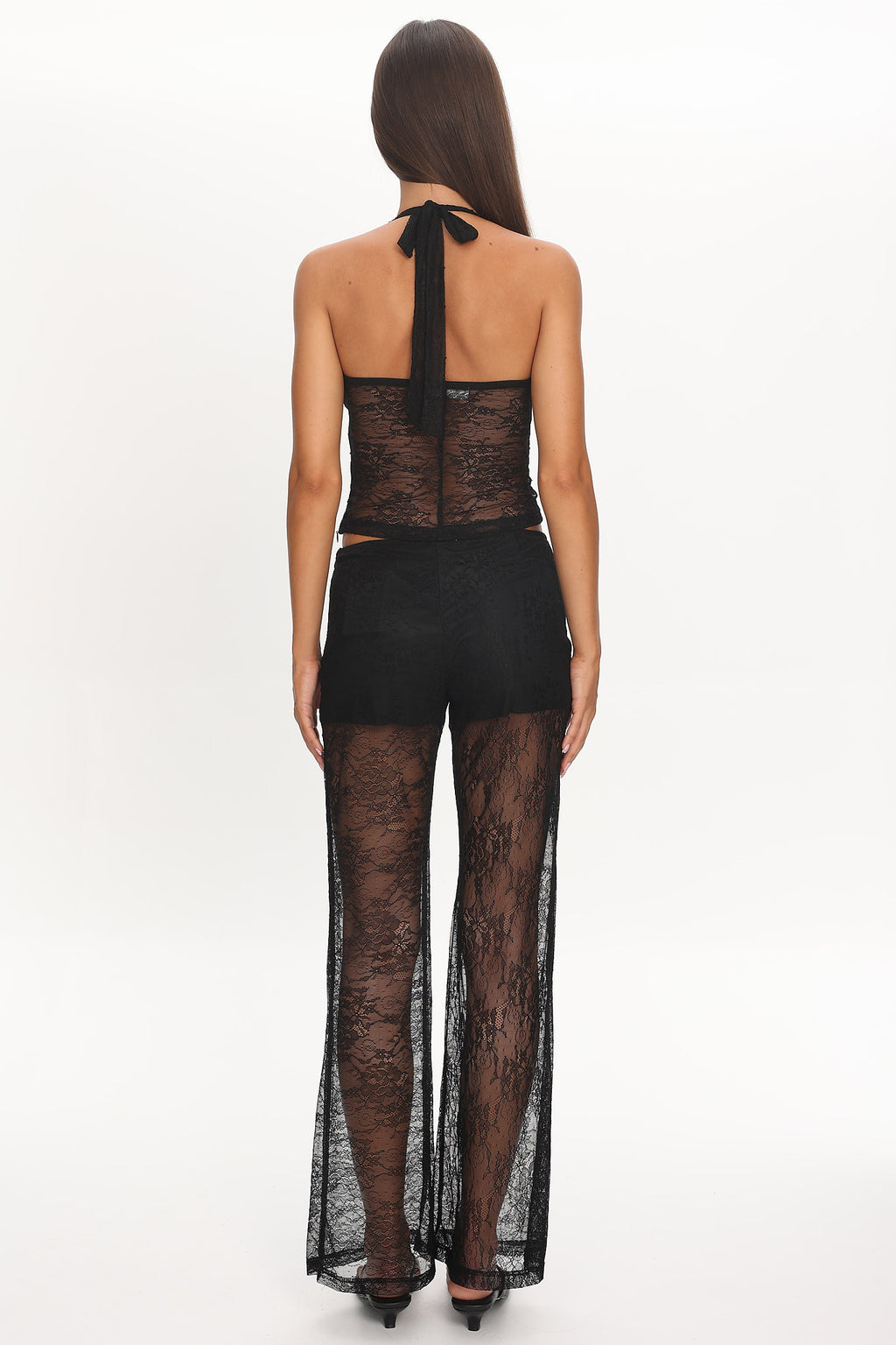 Sugarberry Lace Halter Top Black by Selfie Leslie Australia