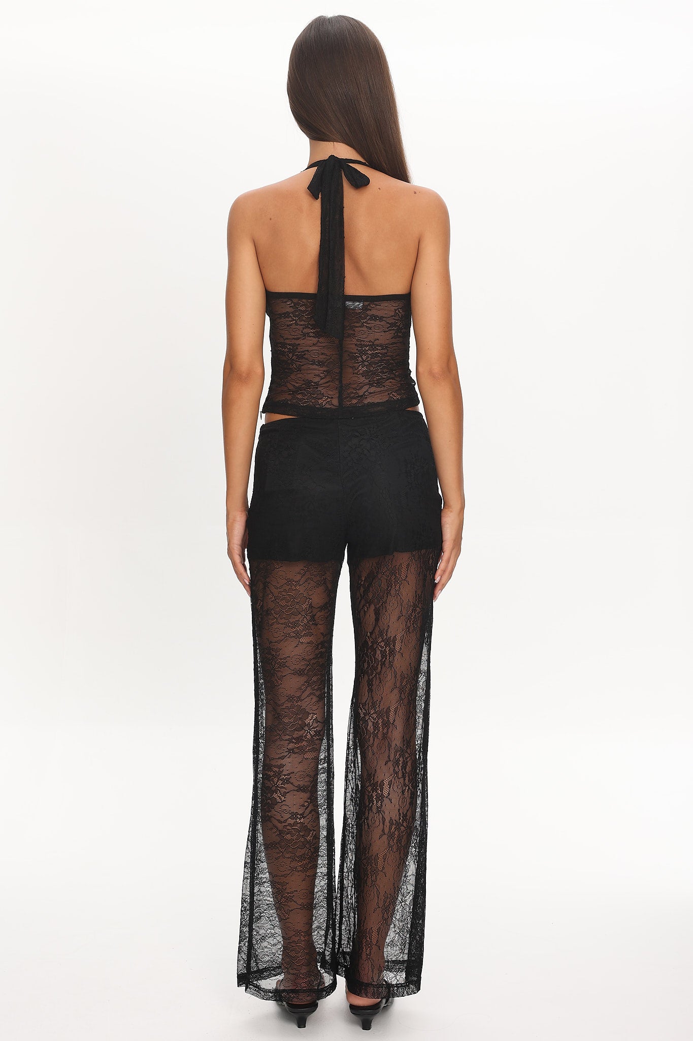 Sugarberry Lace Halter Top Black by Selfie Leslie Australia