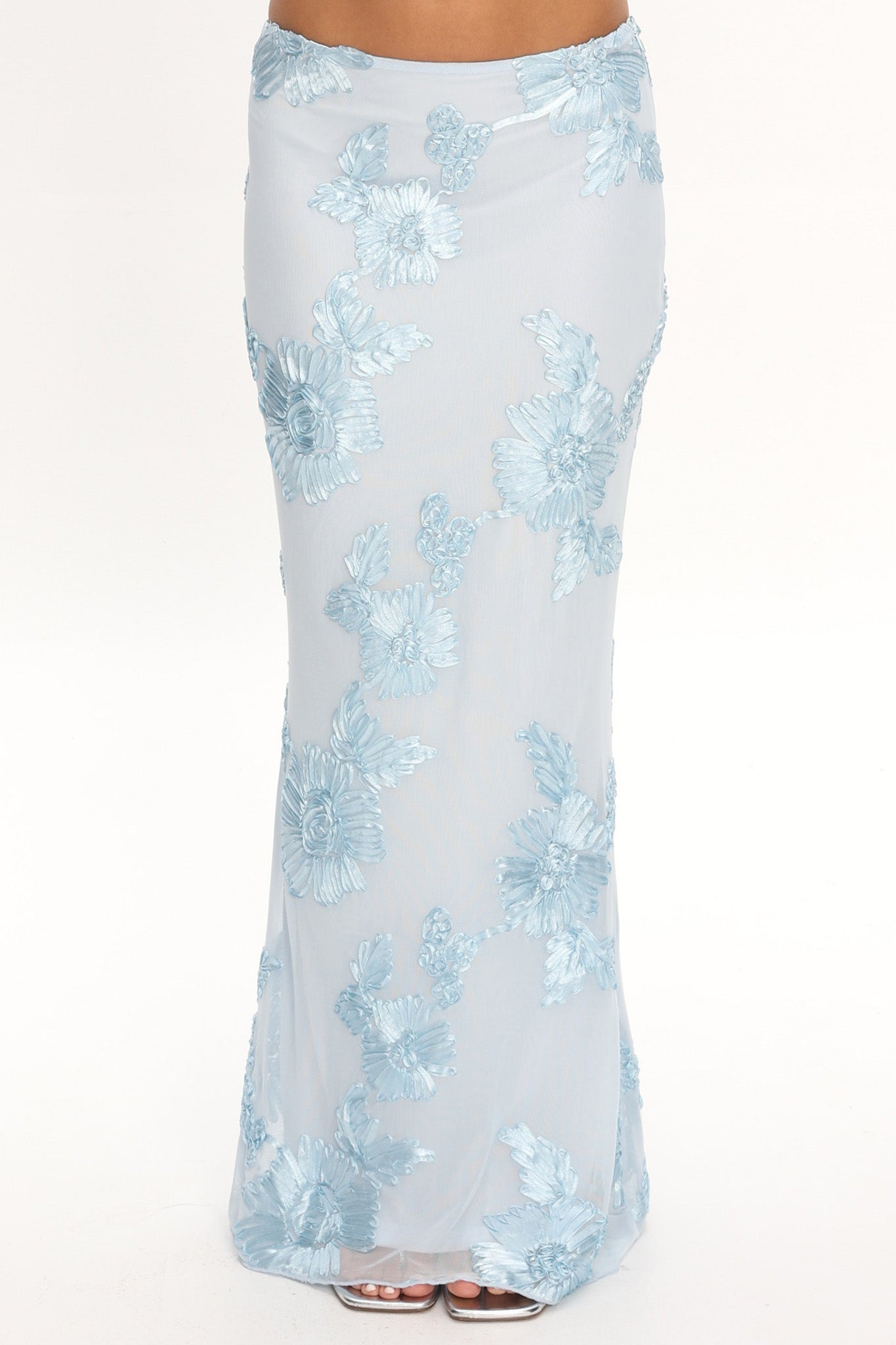 Golden Hours Maxi Skirt Embellished Light Blue by Selfie Leslie Australia