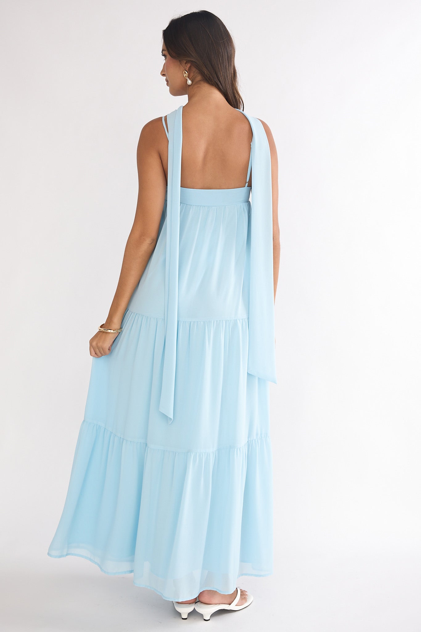 Meesha Cami Strap Scarf Maxi Dress Blue by Selfie Leslie Australia
