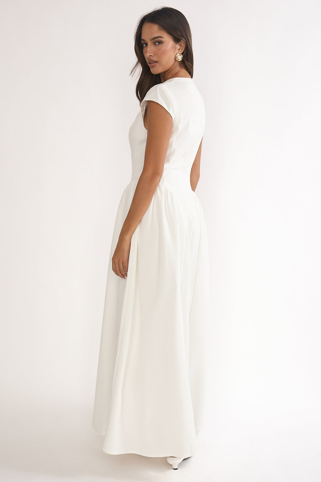 Lynnie Cap Sleeve Maxi Dress Cream by Selfie Leslie Australia