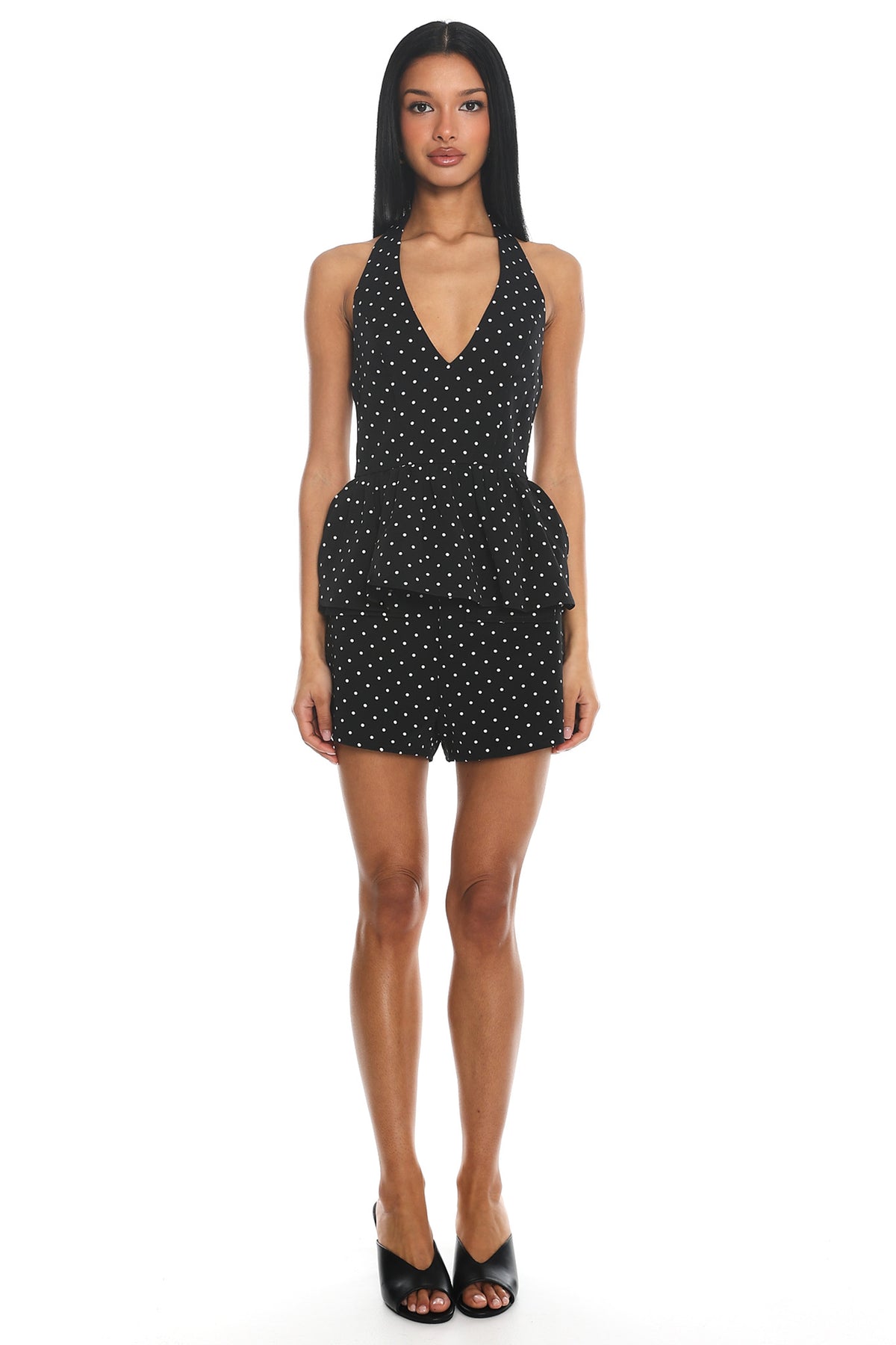 Molly Faux Pocket Shorts Polka Dot Black by Selfie Leslie Australia