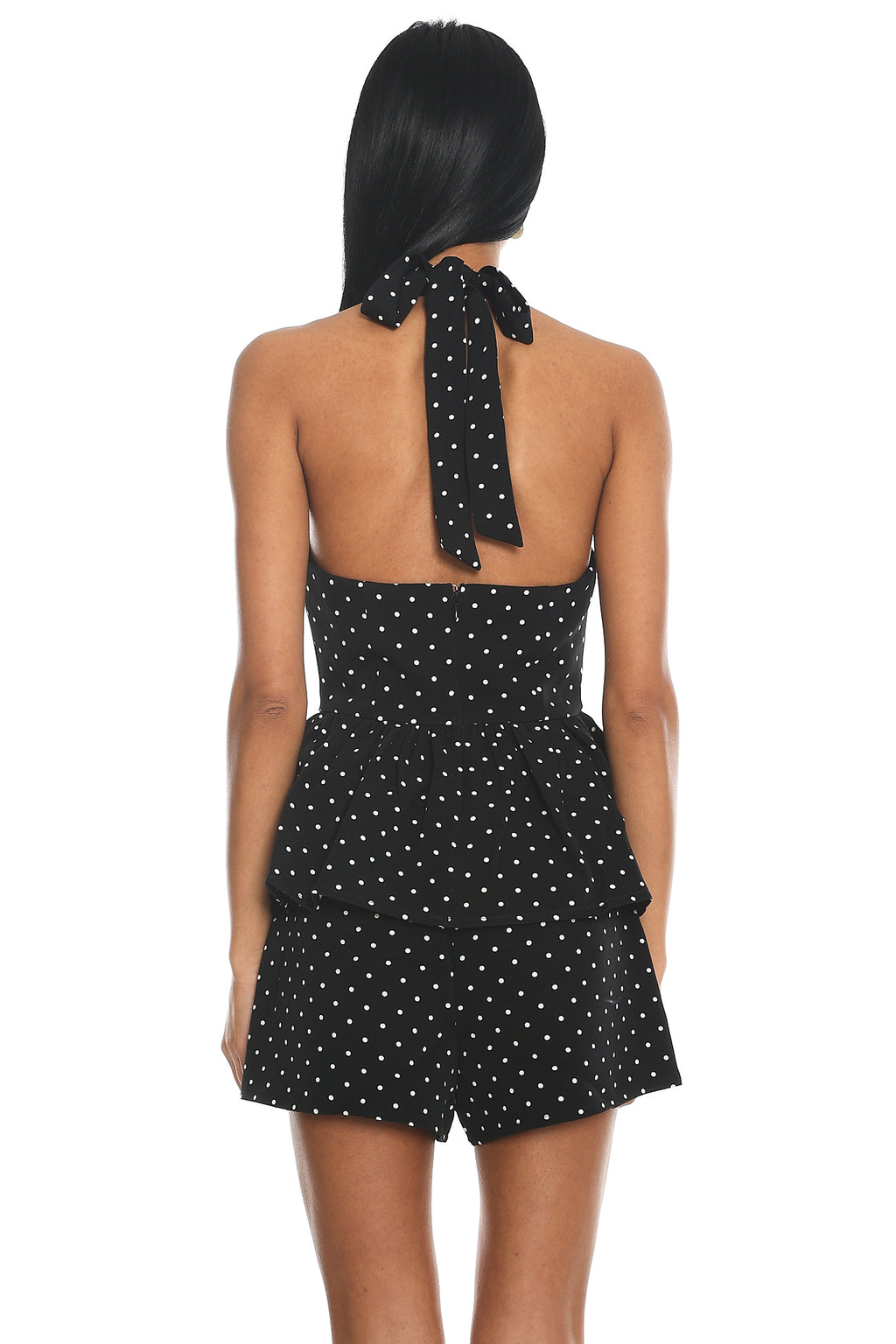Molly Halter Peplum Top Polka Dot Black by Selfie Leslie Australia