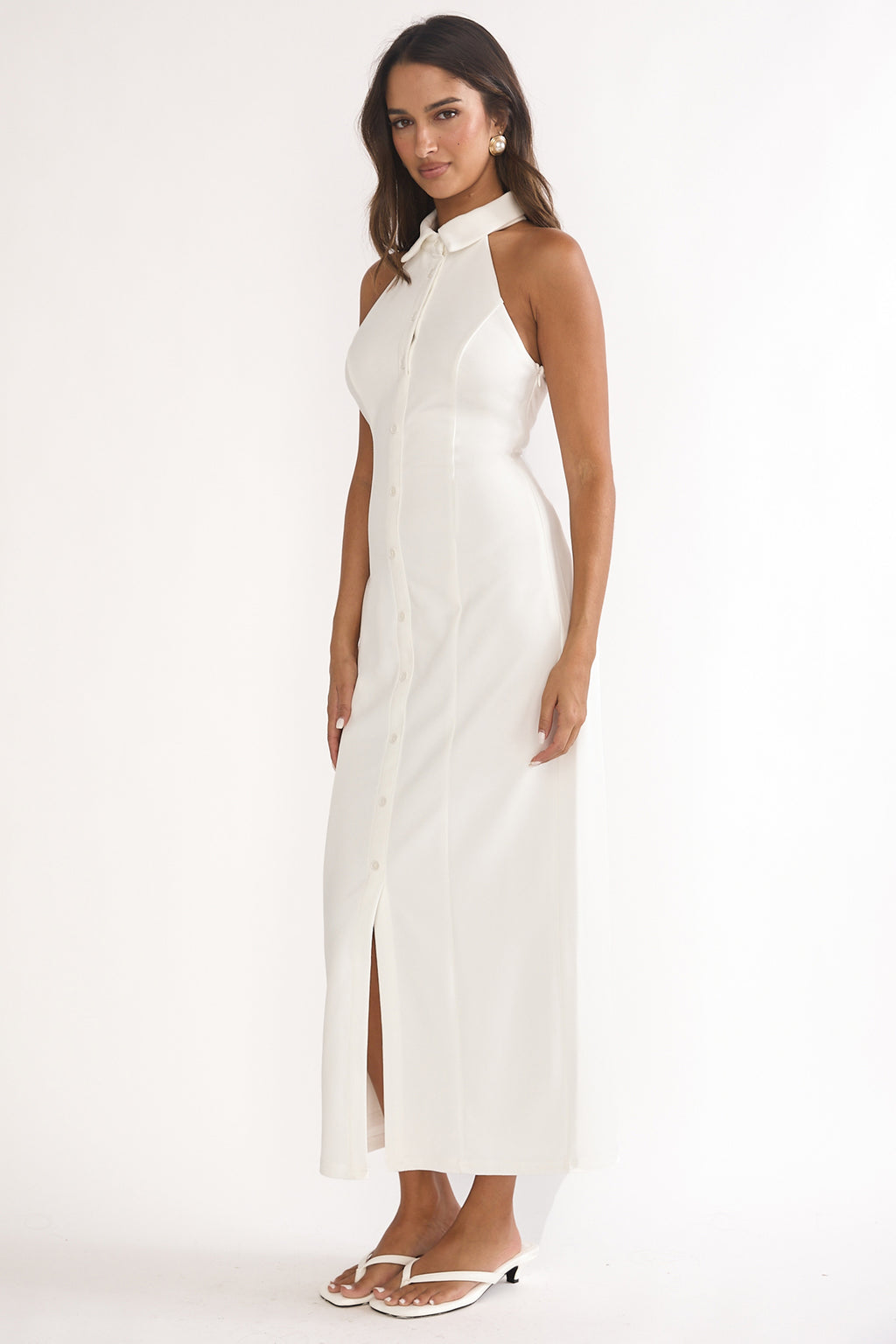 Esmarie Collared Maxi Dress White by Selfie Leslie Australia