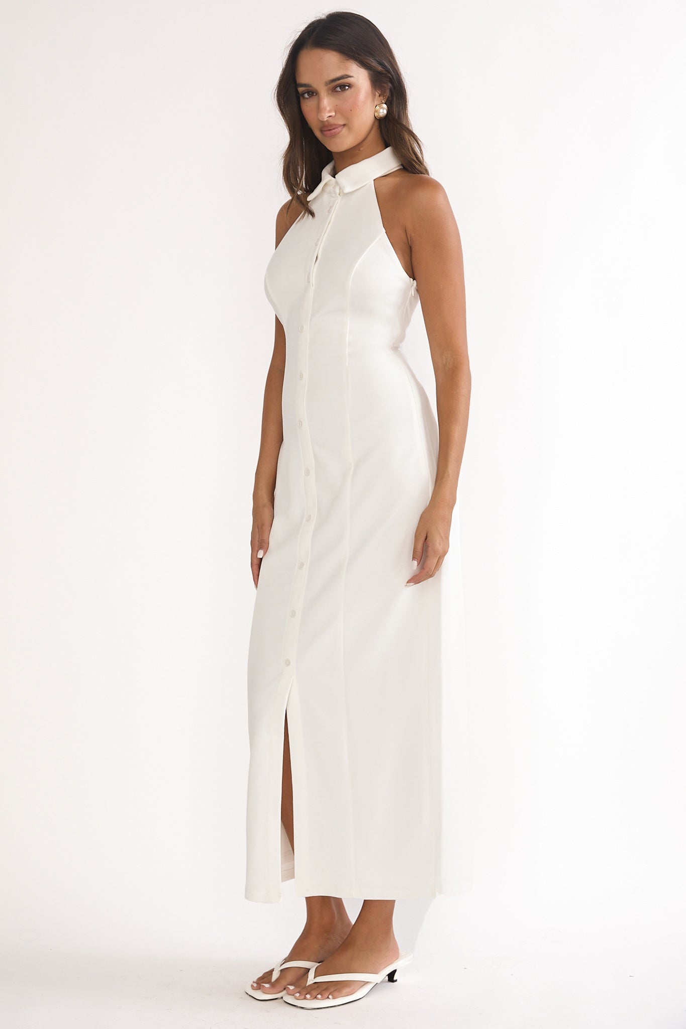 Esmarie Collared Maxi Dress White by Selfie Leslie Australia