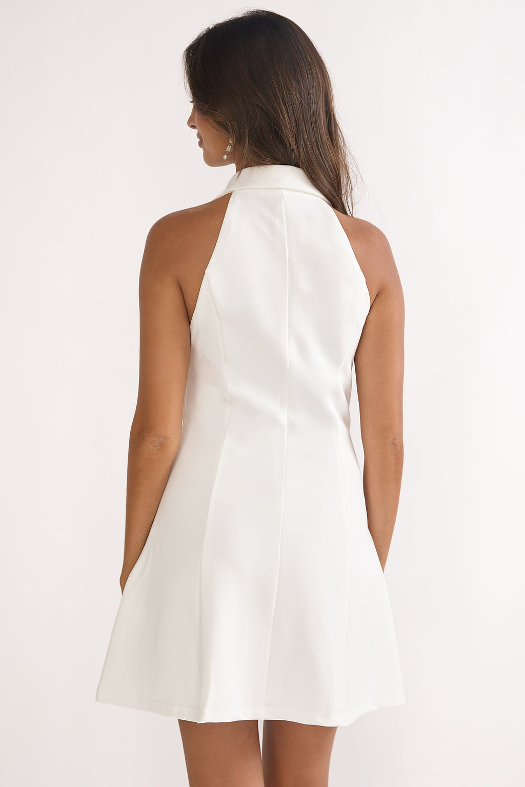 Esmarie Collared Mini Dress White by Selfie Leslie Australia